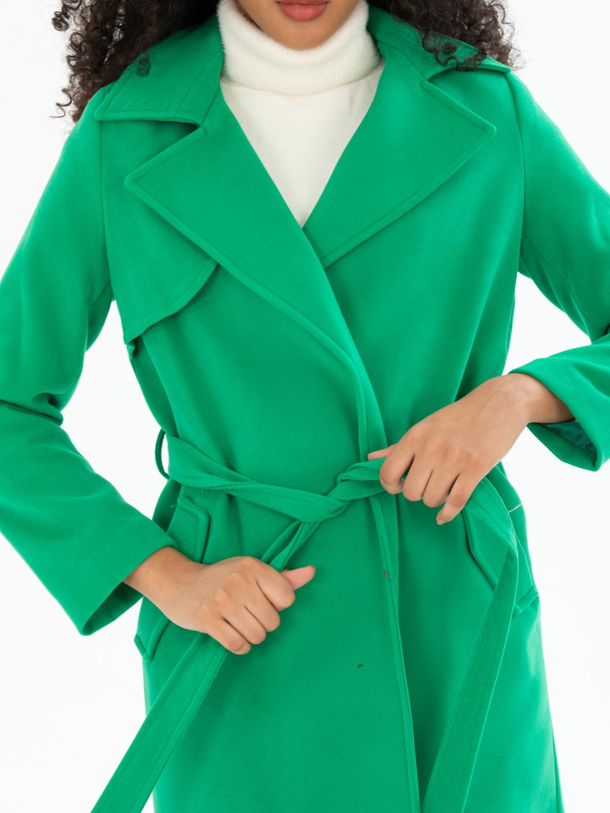 Women coat with belt wholesale Green color