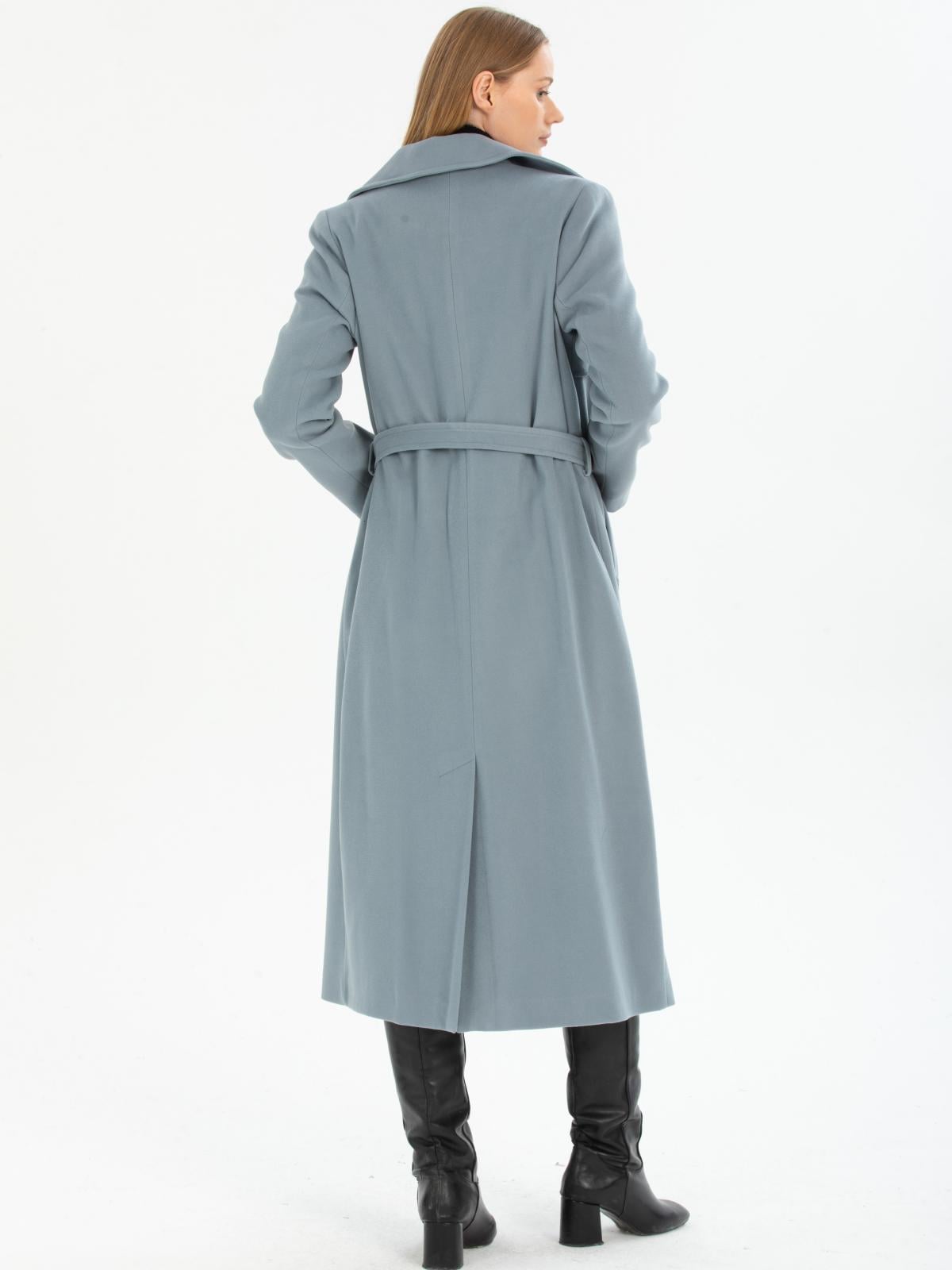 Women coat with belt wholesale Light Blue color