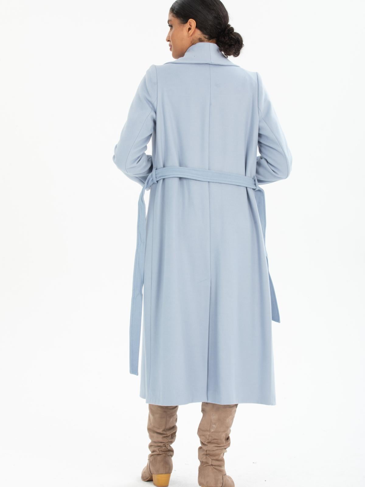 Women coat with belt wholesale Light Blue color 670403