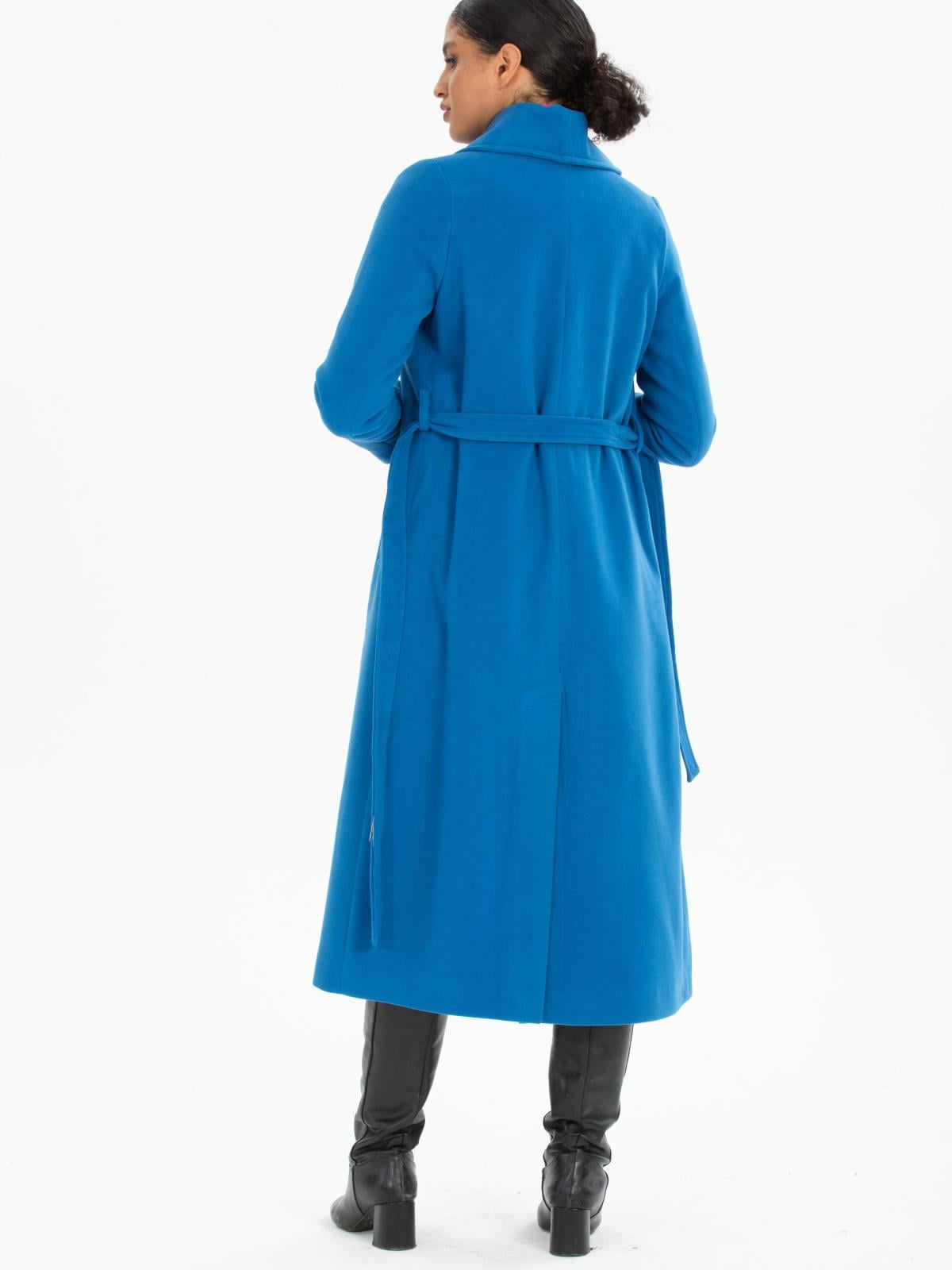 Women coat with belt wholesale Light Blue color 669516
