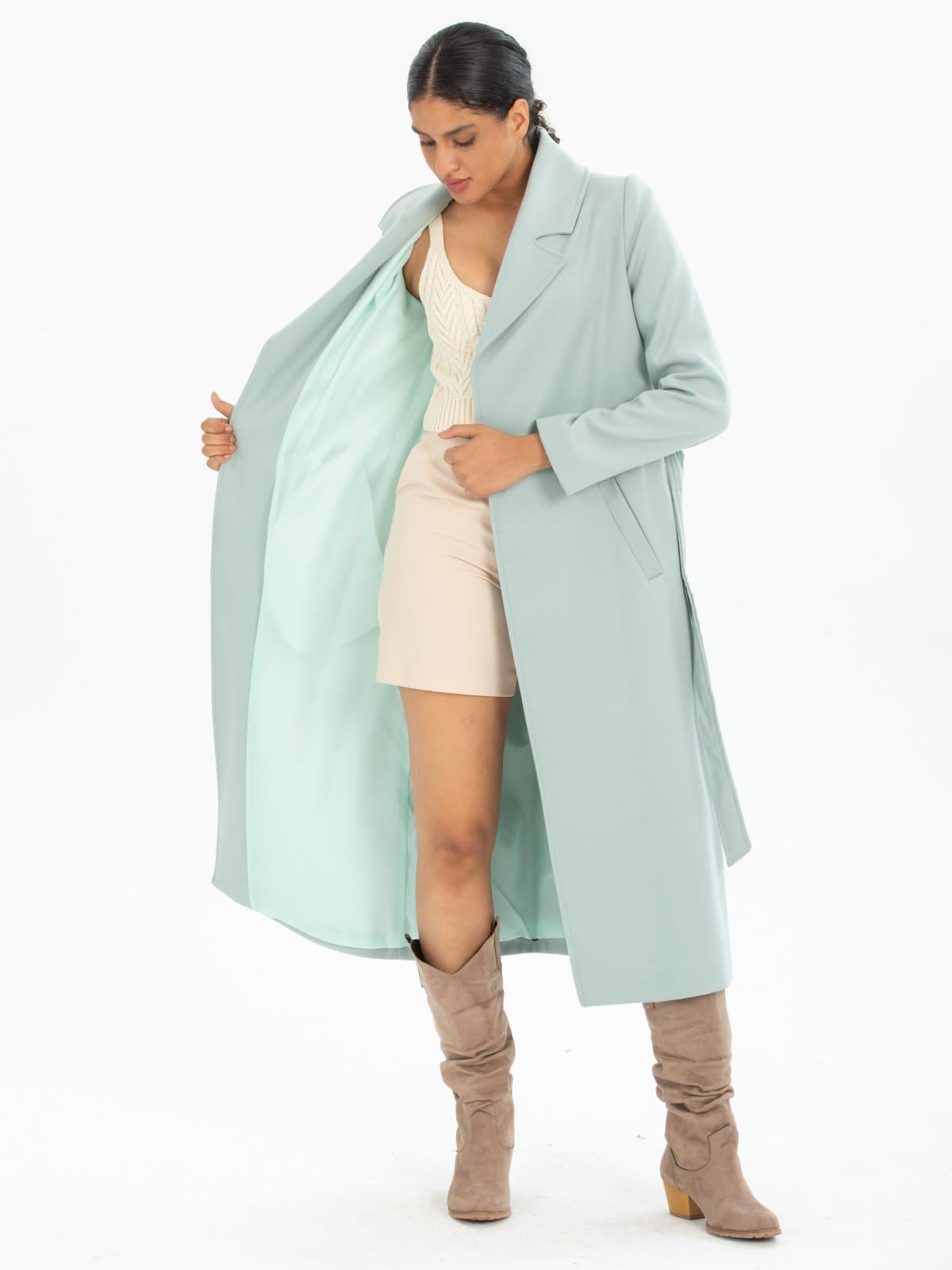 Women coat with belt wholesale Light Menthol color 670404