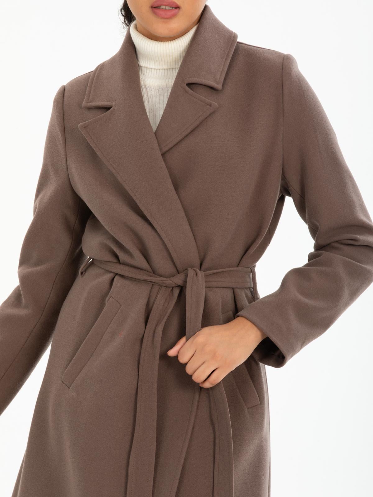 Women coat with belt wholesale Mink color