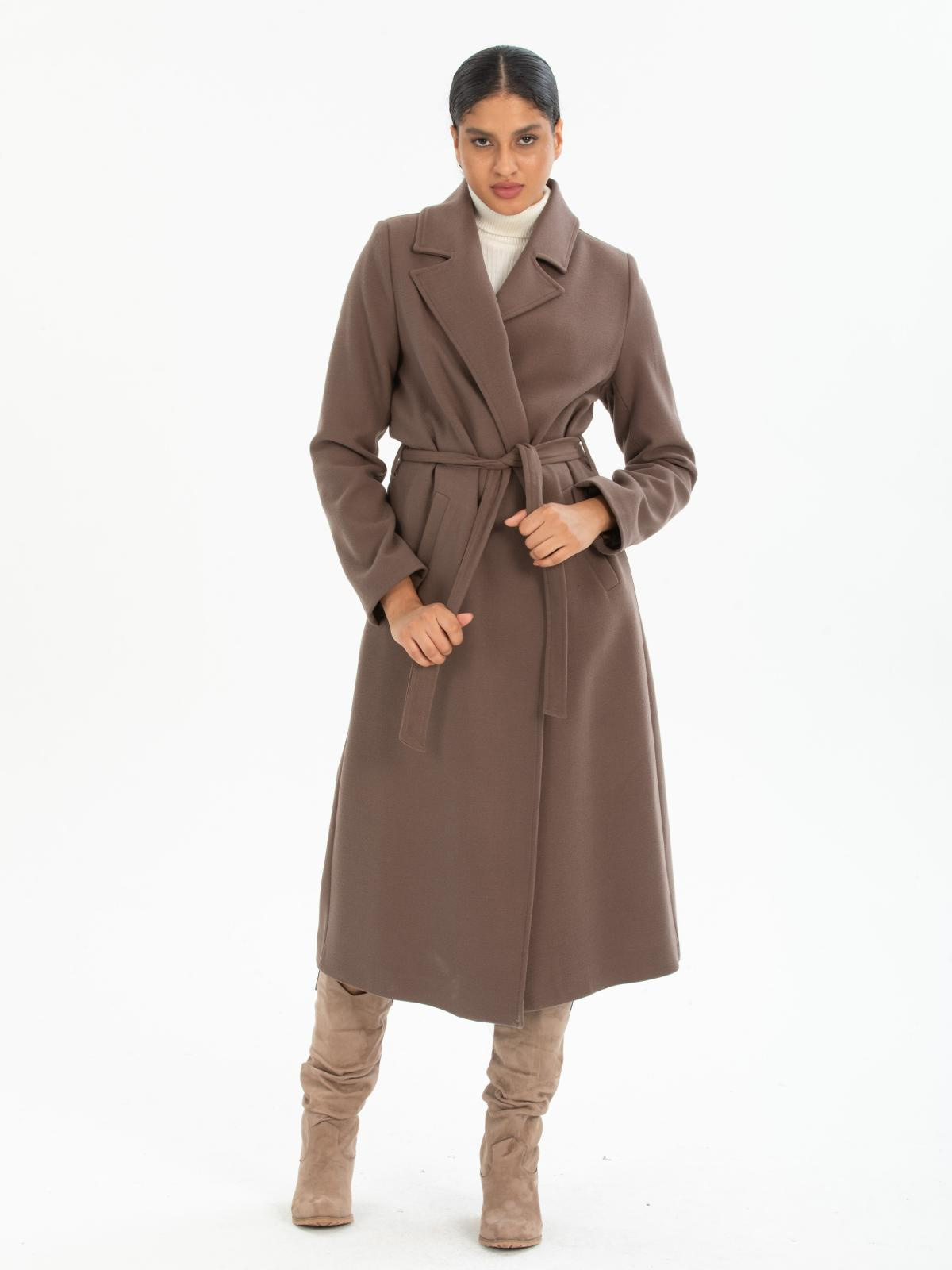 Women coat with belt wholesale Mink color