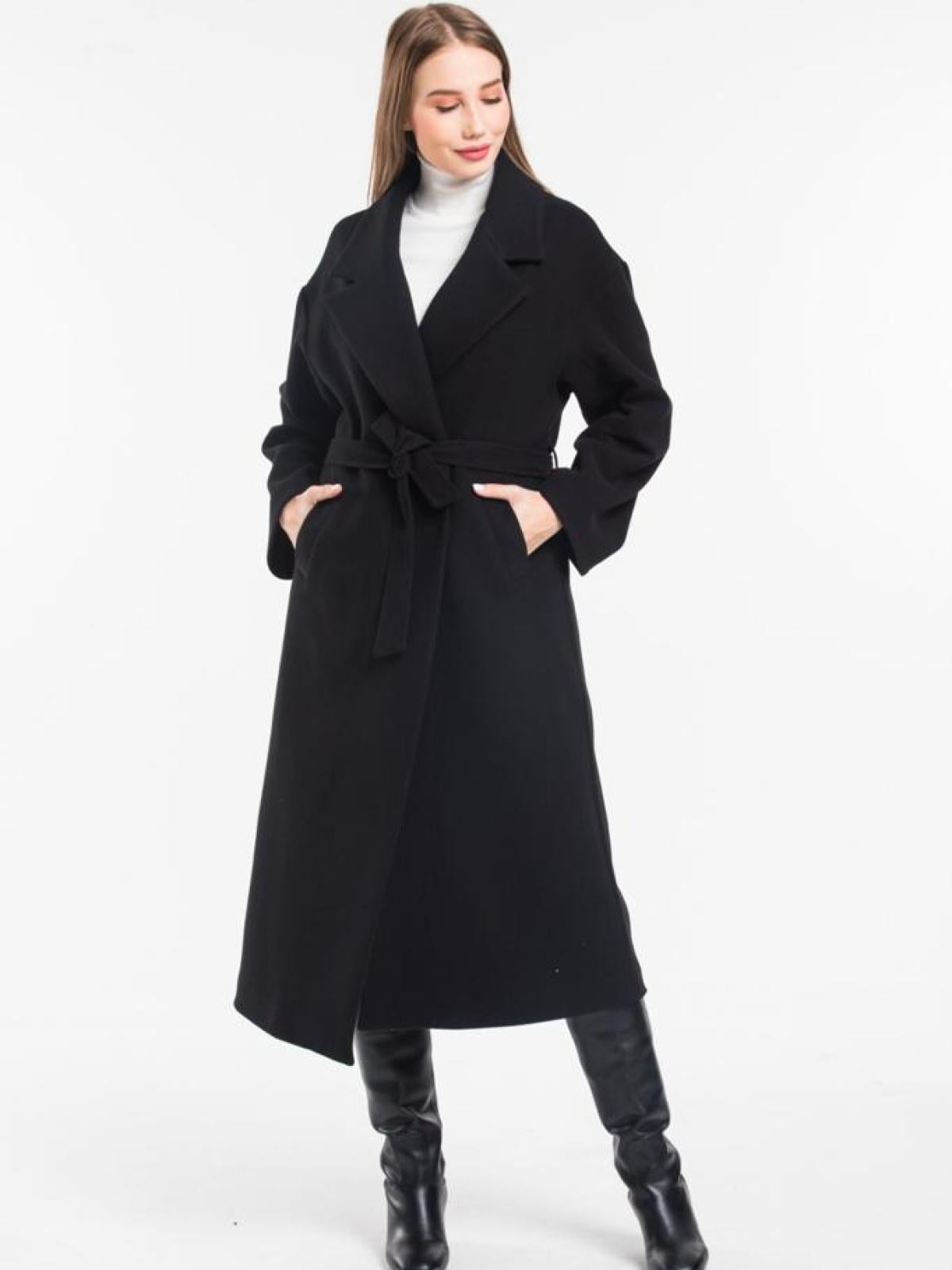 Women coat with belt wholesale Navy color 669364