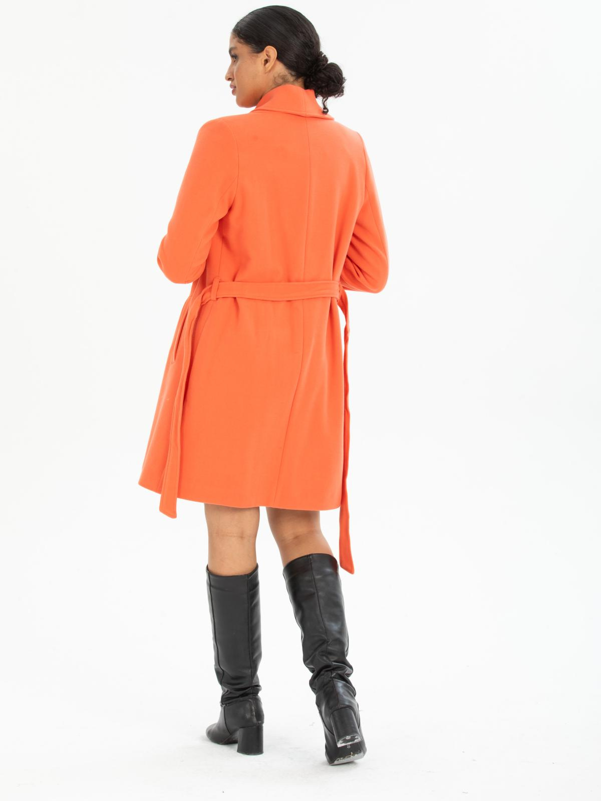 Women coat with belt wholesale Orange color