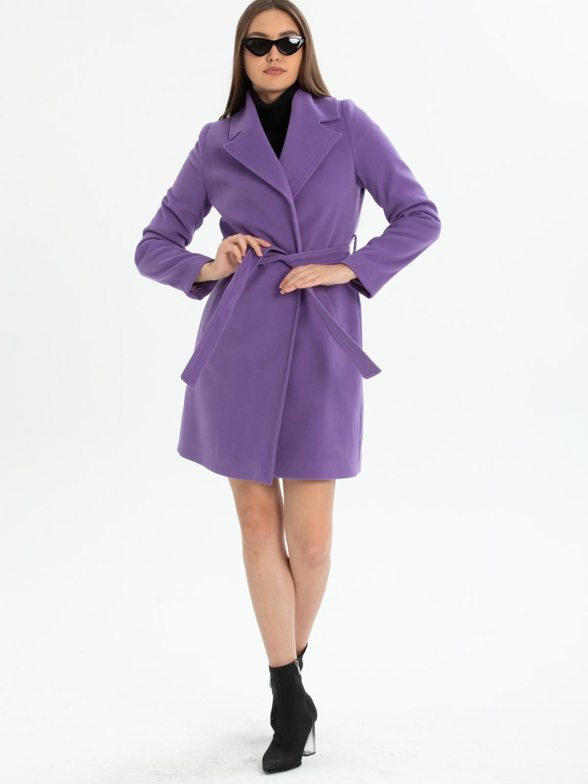 Women coat with belt wholesale Purple color 670490