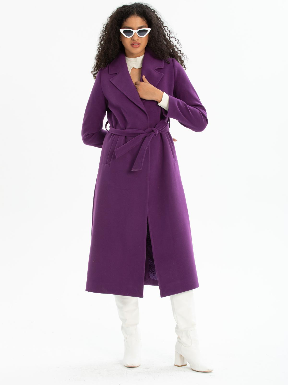 Women coat with belt wholesale Purple color