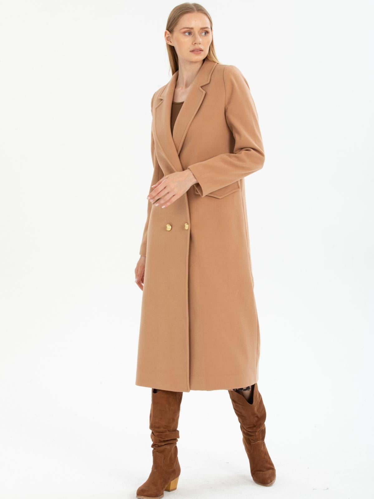 Women four-button coat wholesale Beige color 670453