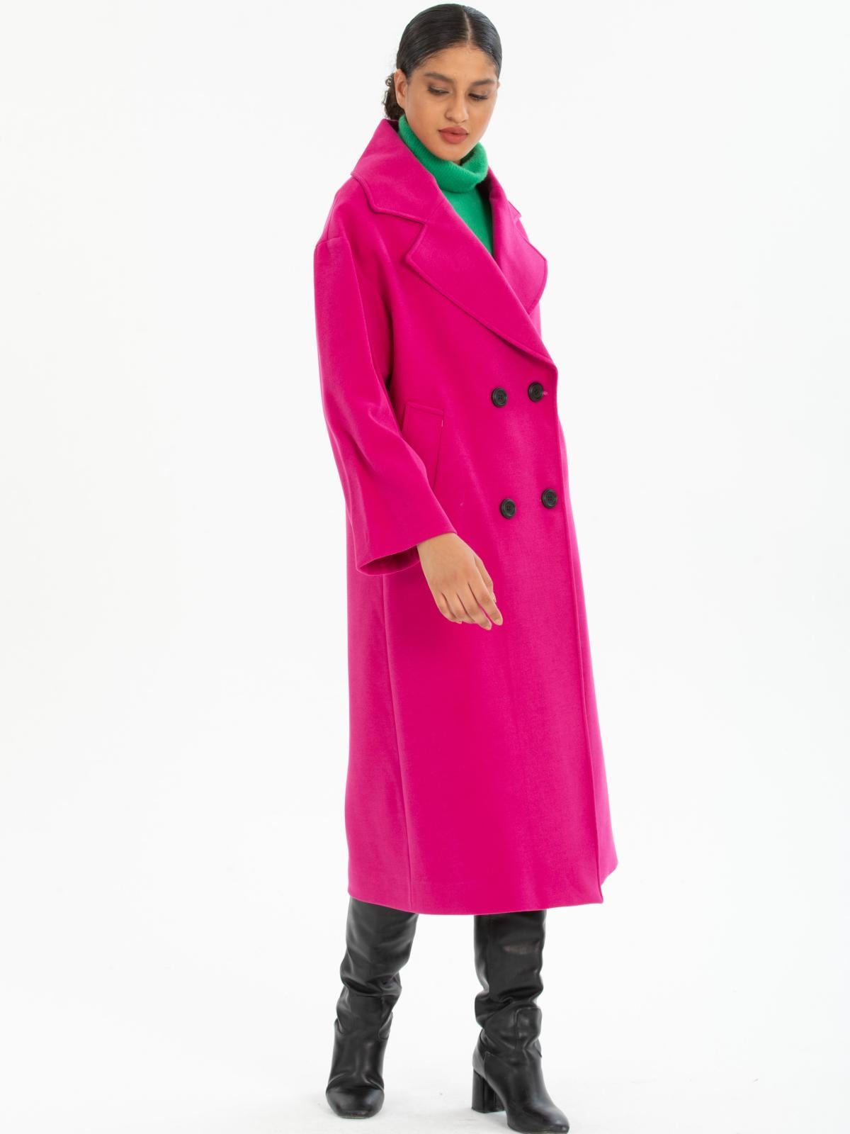 Women four-button coat wholesale Fuchsia color