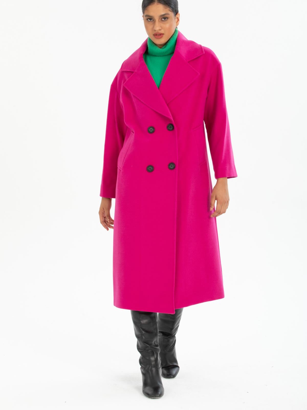 Women four-button coat wholesale Fuchsia color