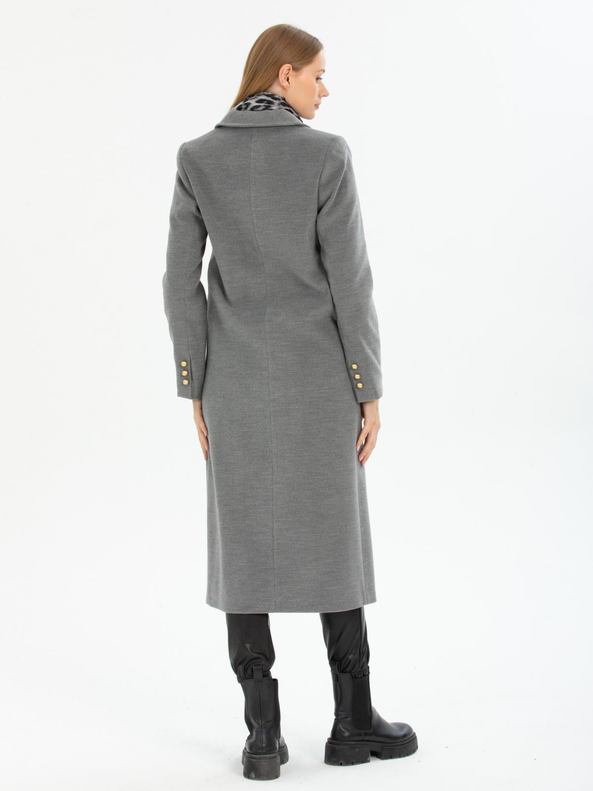 Women four-button coat wholesale Gray color
