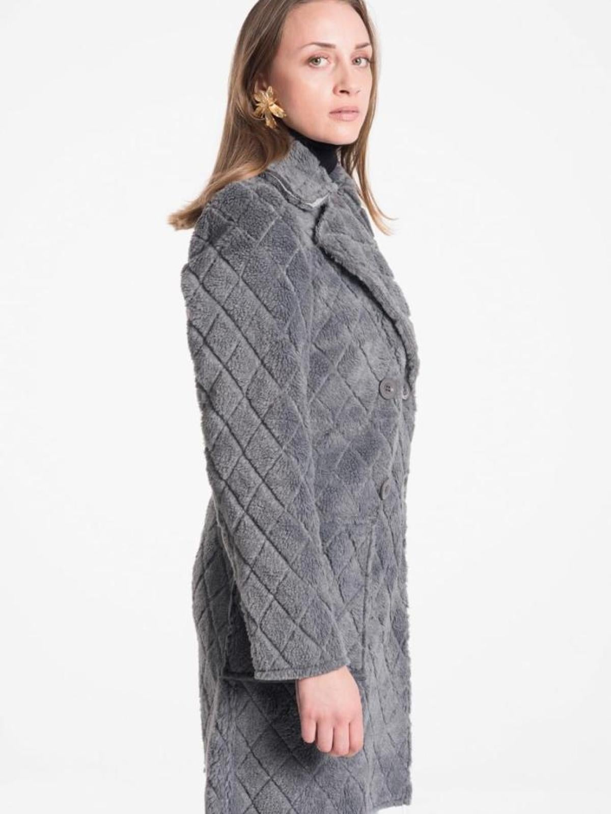 Women four-button coat wholesale Gray color 669354