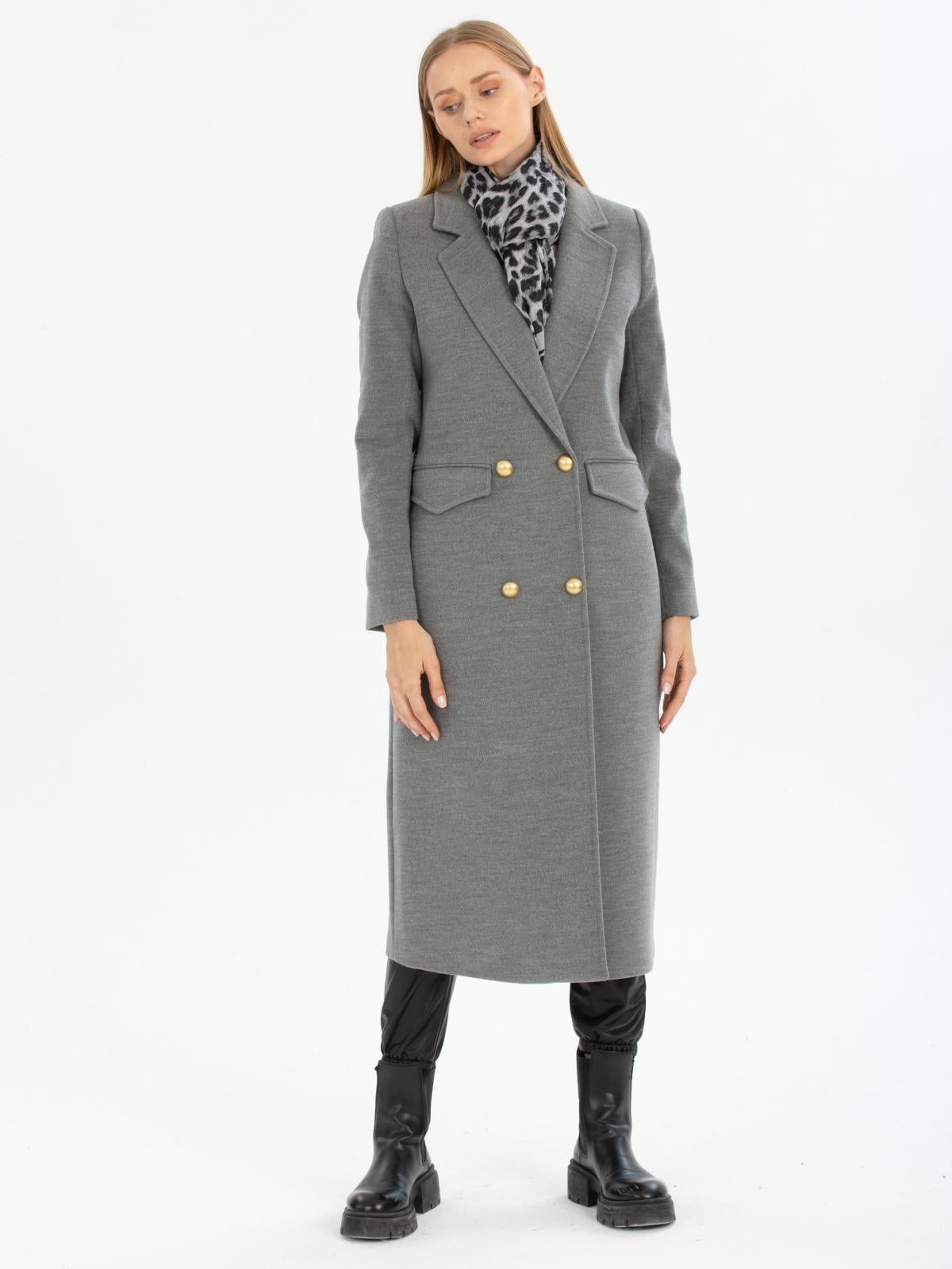 Women four-button coat wholesale Gray color
