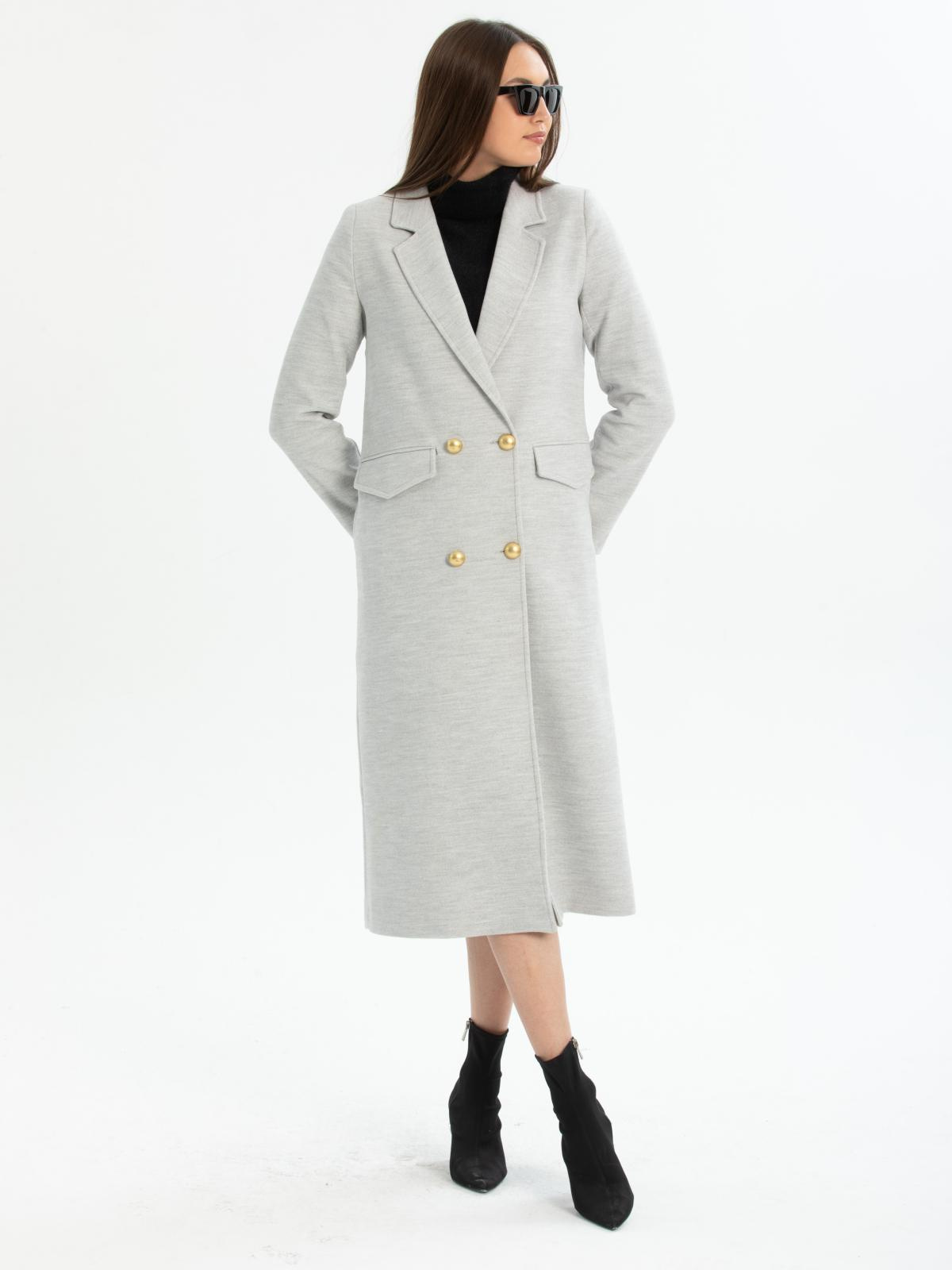 Women four-button coat wholesale Light Gray color