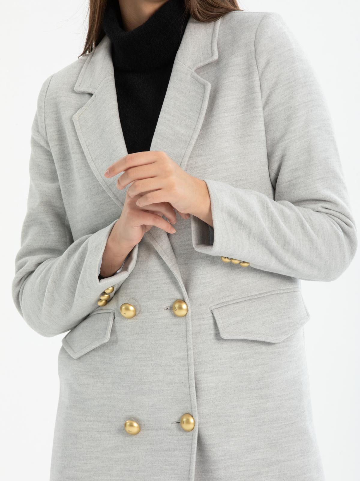 Women four-button coat wholesale Light Gray color