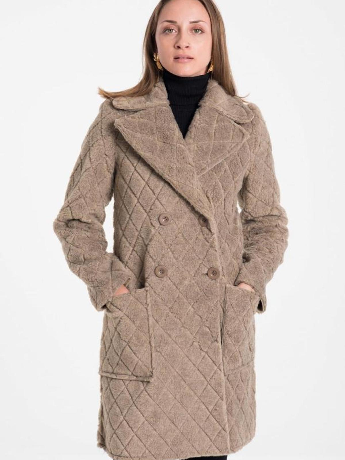 Women four-button coat wholesale Light Beige color 669357