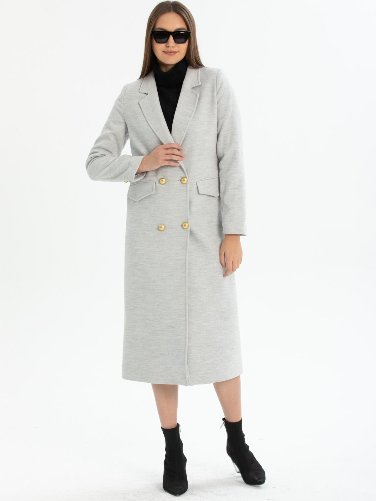Women four-button coat wholesale Light Gray color