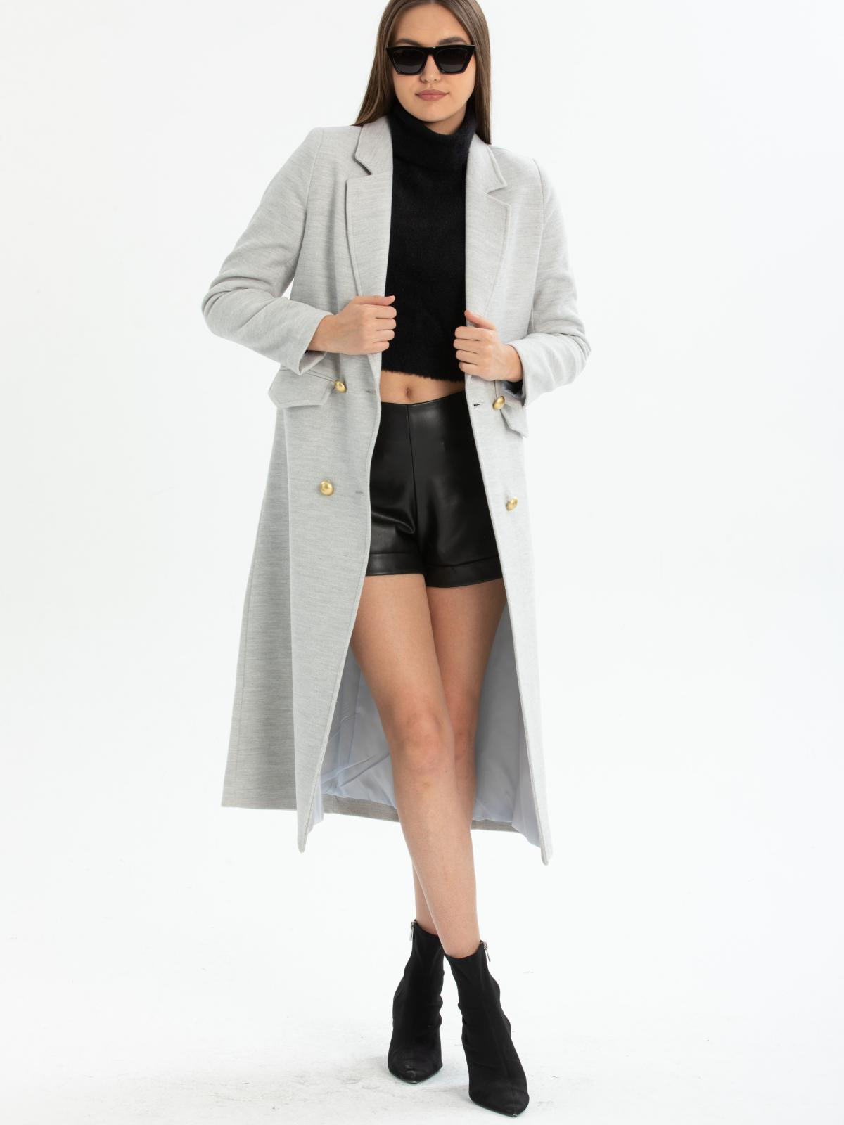 Women four-button coat wholesale Light Gray color