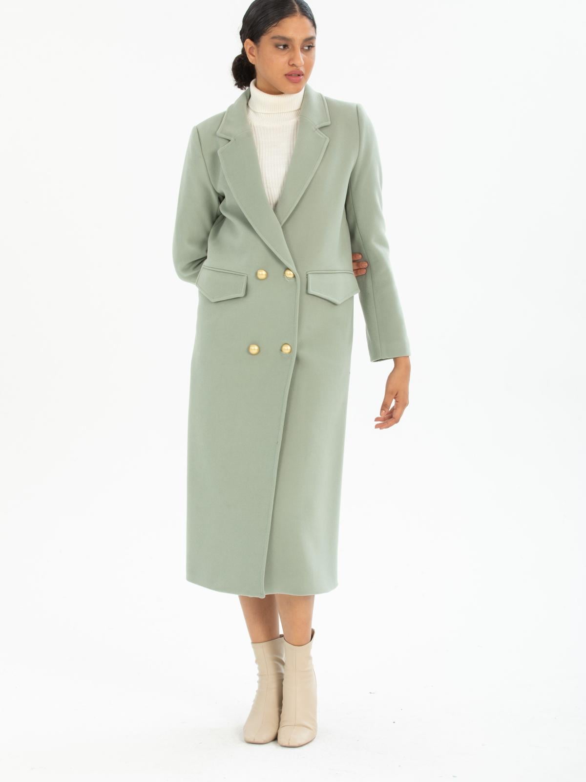 Women four-button coat wholesale Menthol color