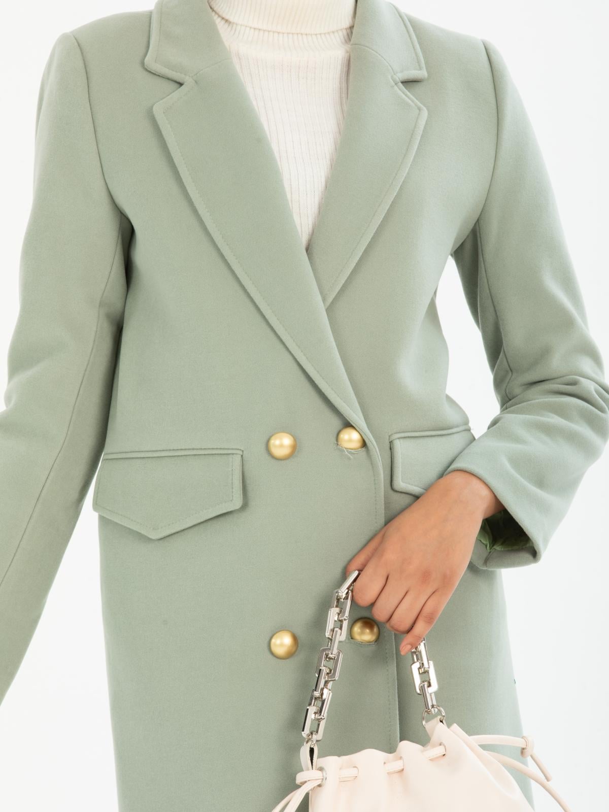 Women four-button coat wholesale Menthol color