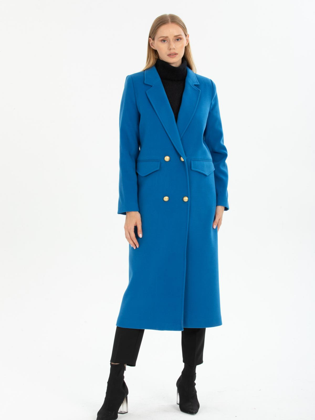 Women four-button coat wholesale Sax color