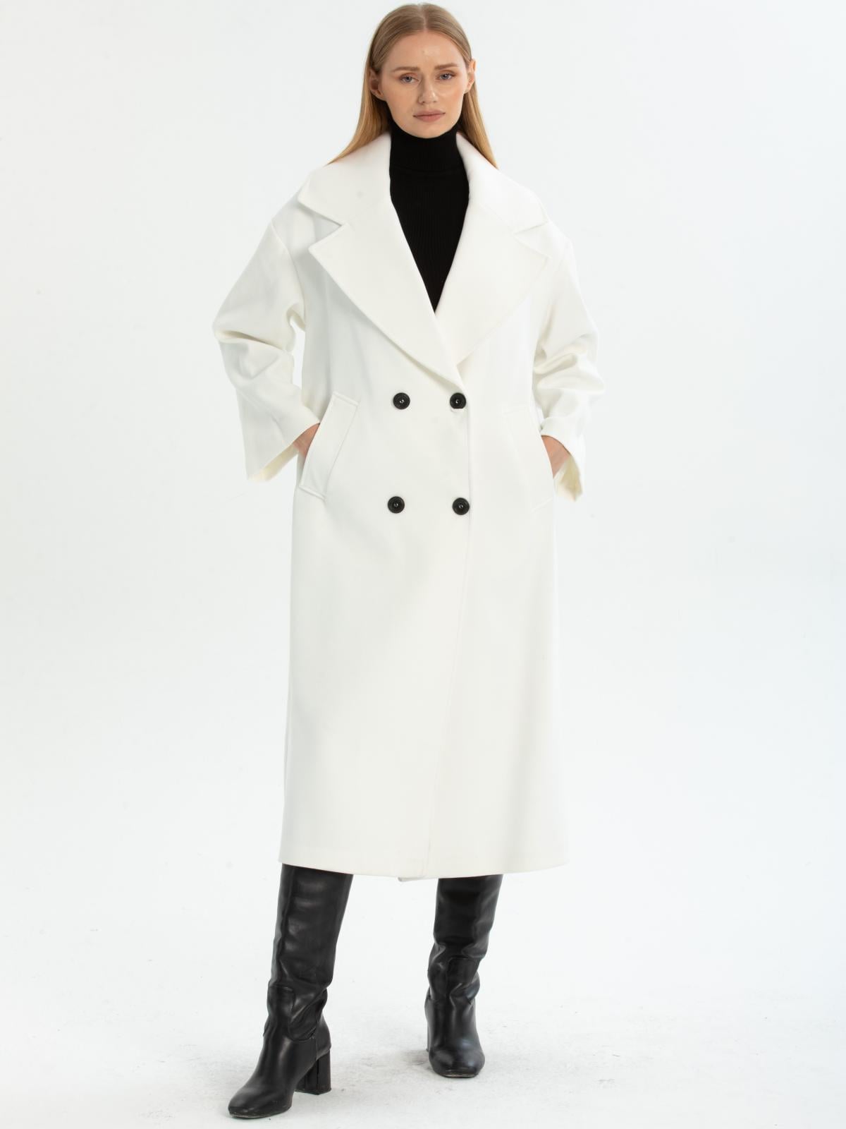 Women four-button coat wholesale White color