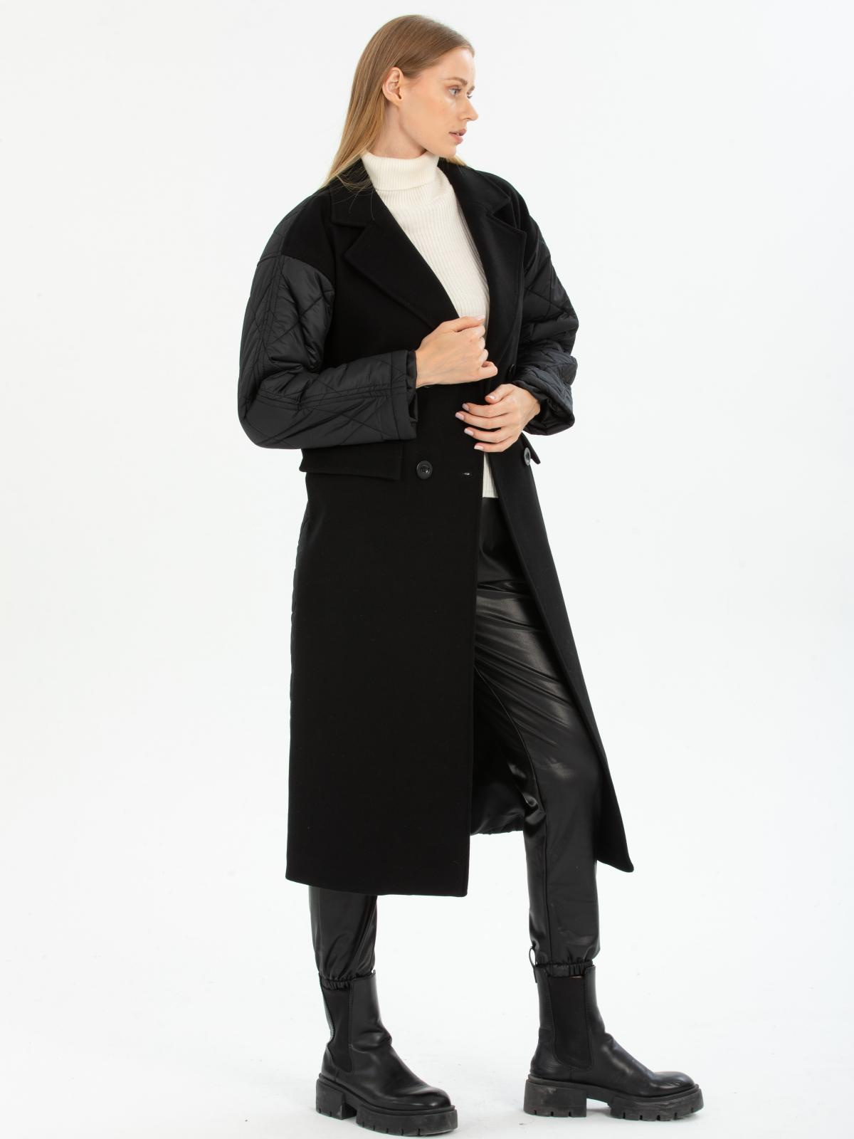 Women four-buttons coat wholesale Black color 670510