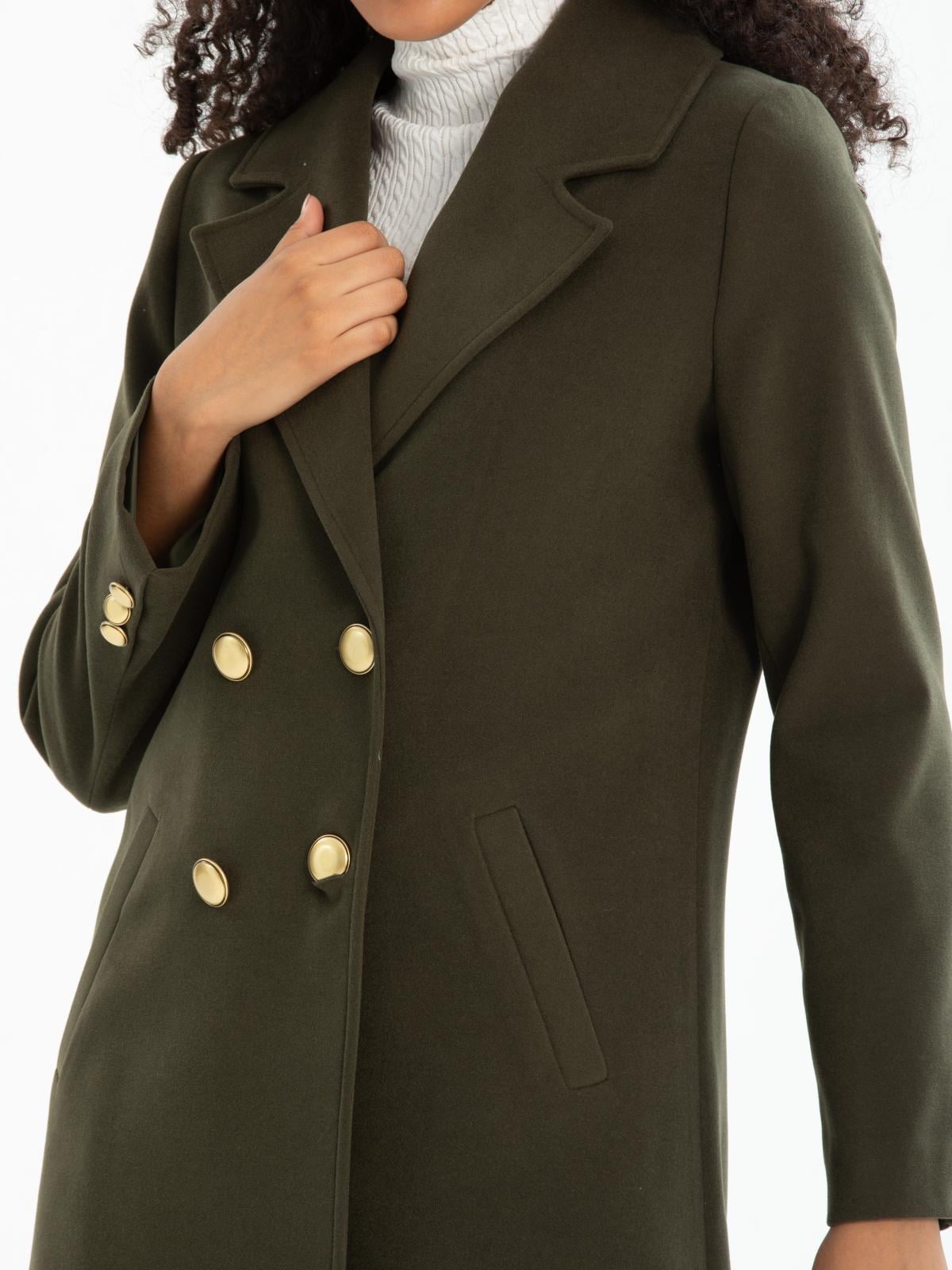 Women four-buttons coat wholesale Khaki color