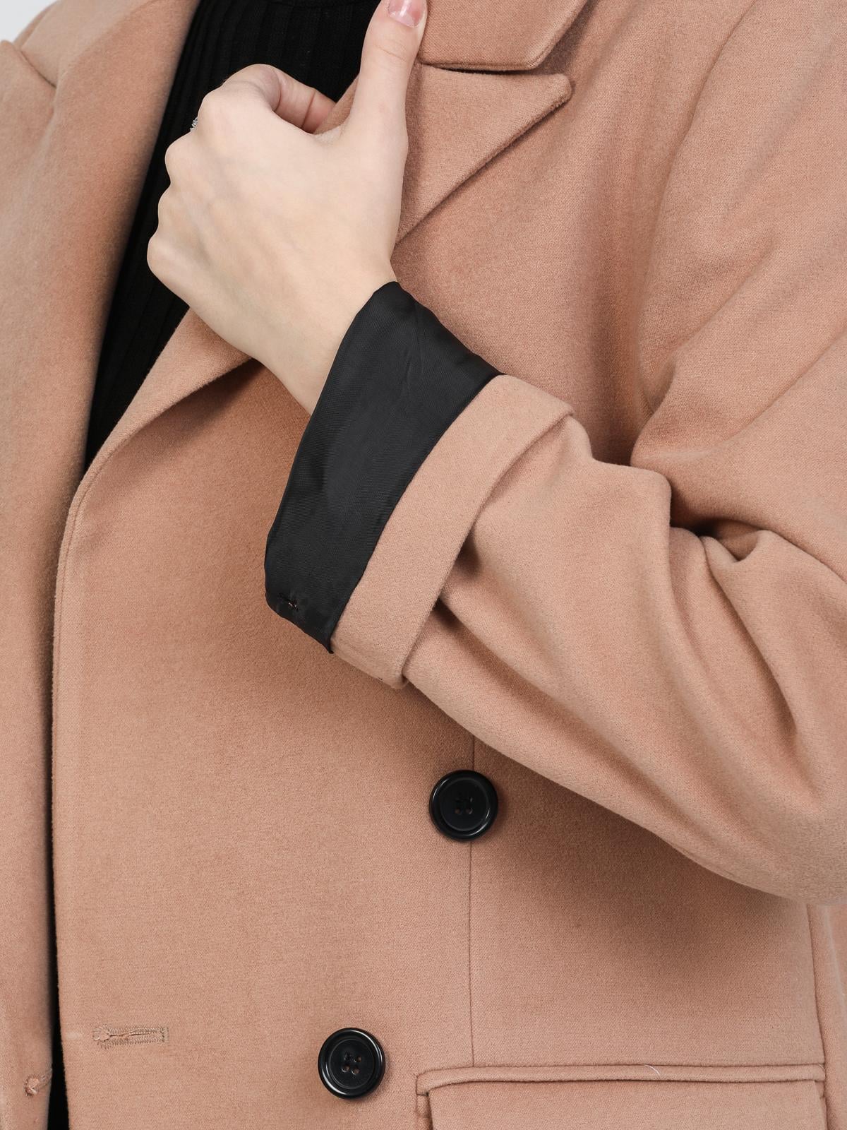Women Six-Button Coat Wholesale Beige Color