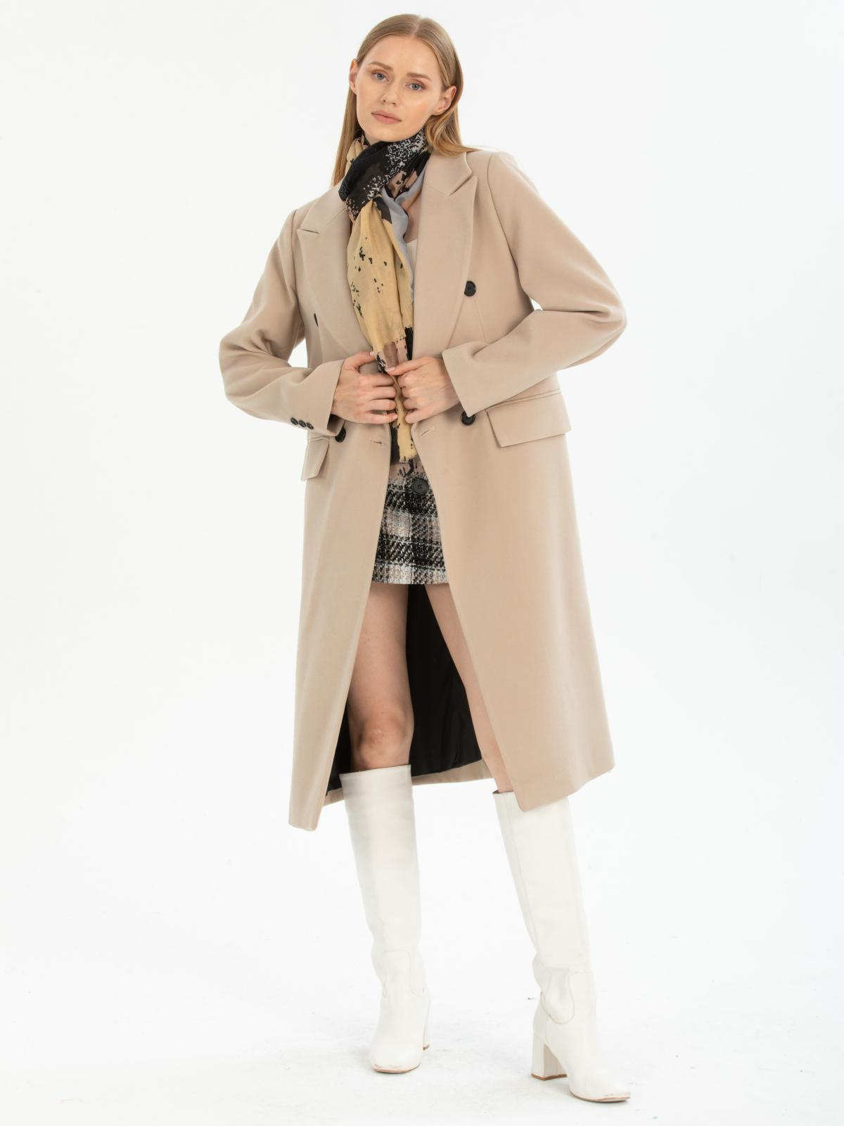 Women six-buttons coat wholesale Beige color