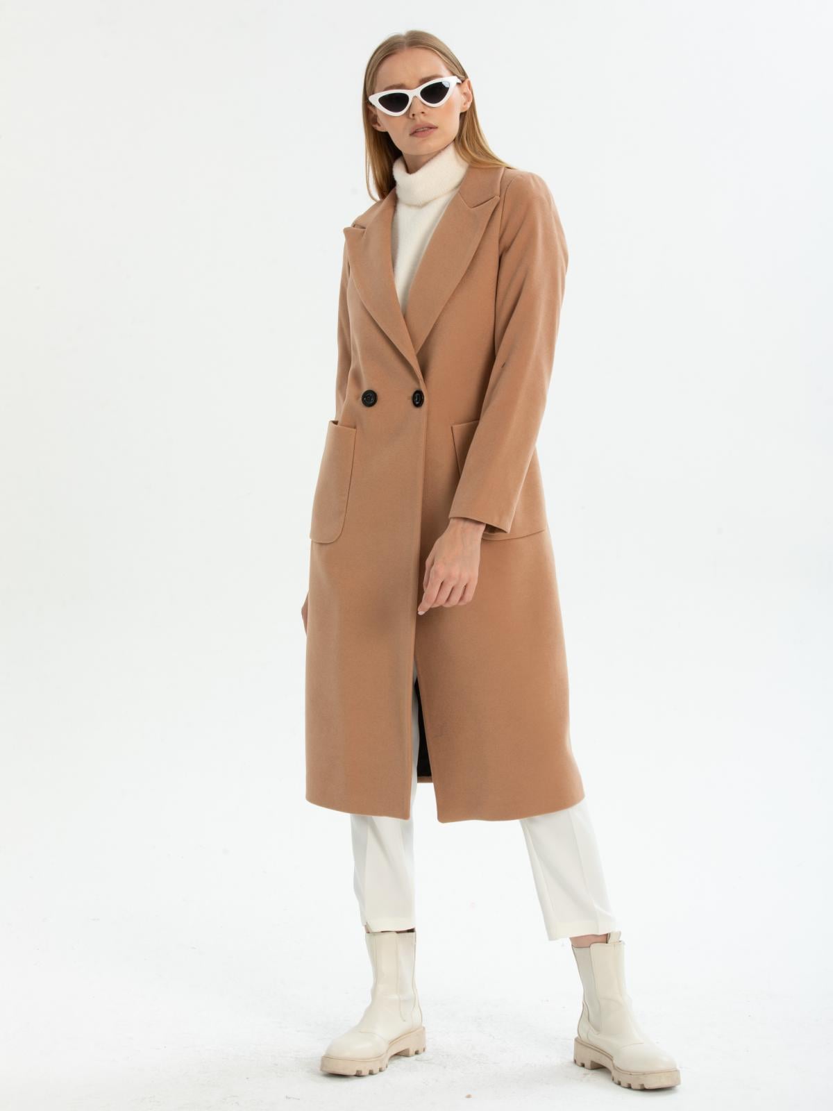 Women two-button coat wholesale Camel color