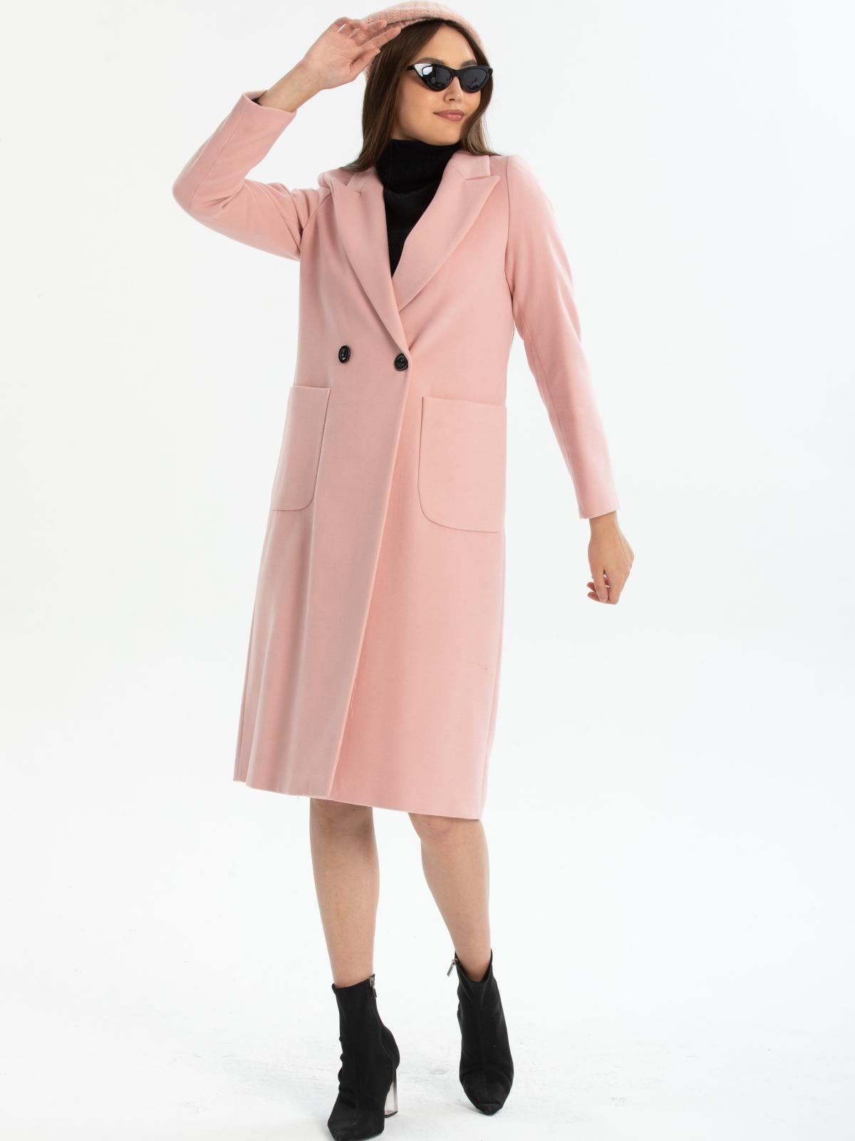 Women two-button coat wholesale Rose Pink color