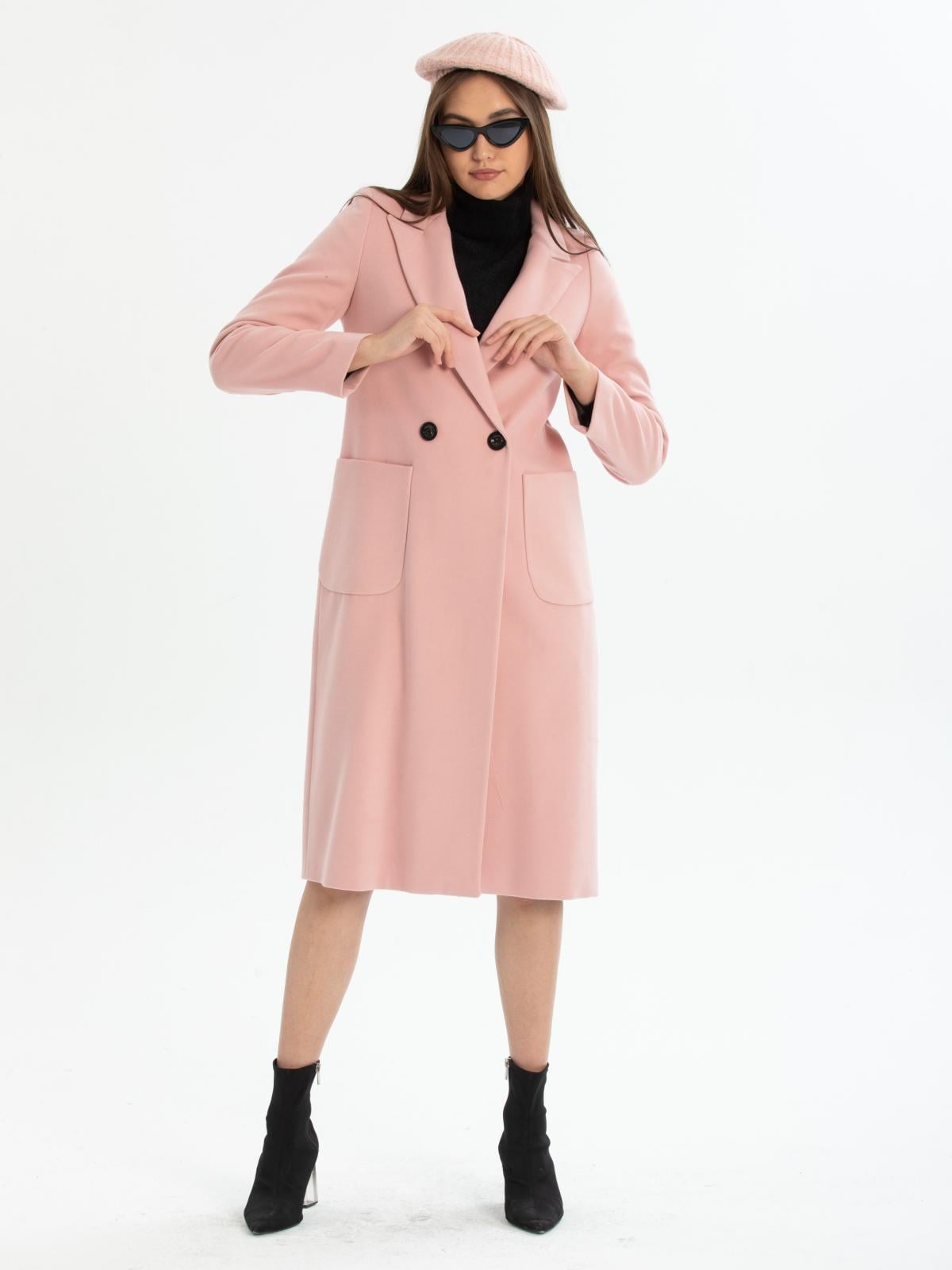 Women two-button coat wholesale Rose Pink color