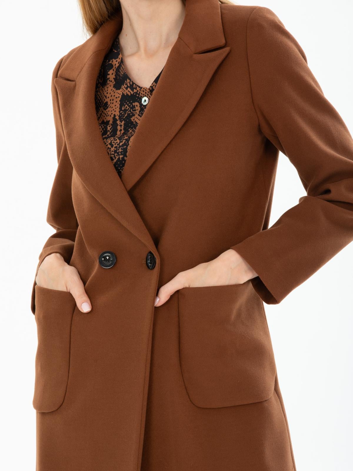 Women two-buttons coat wholesale Camel color 669533