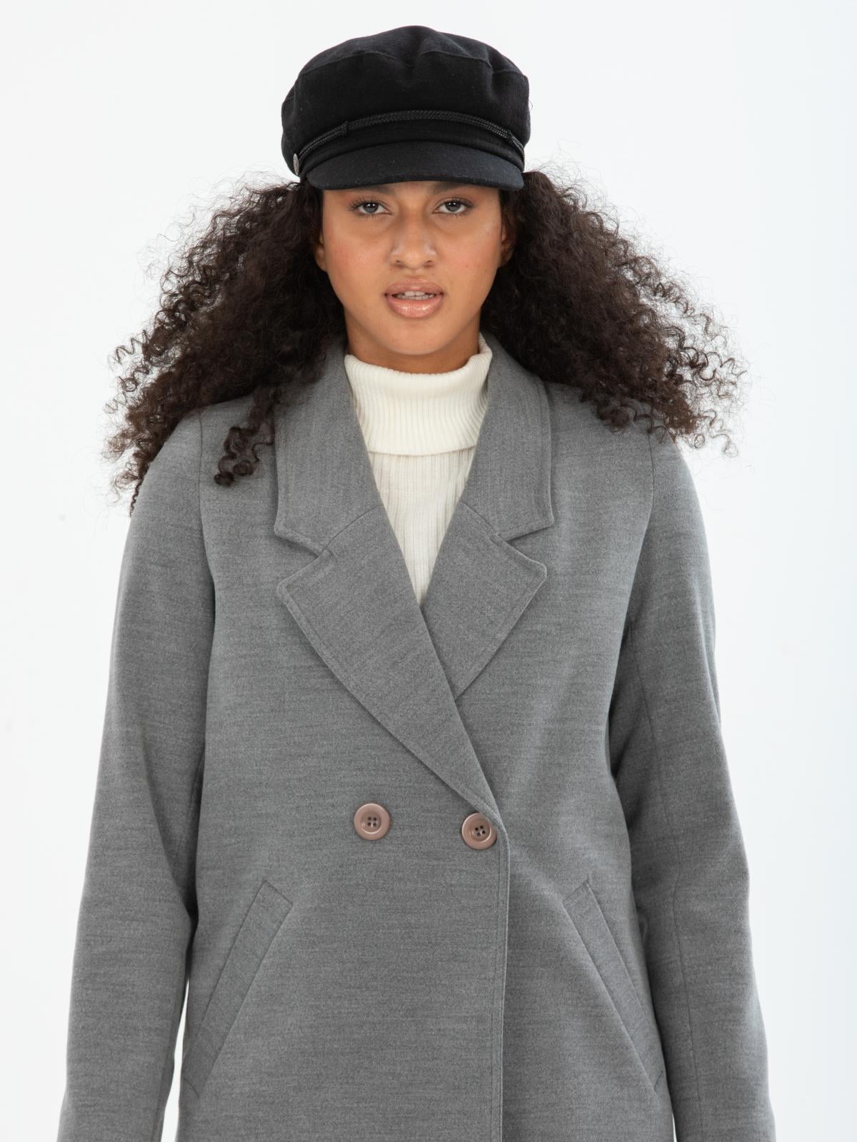 Women two-buttons coat wholesale Gray color