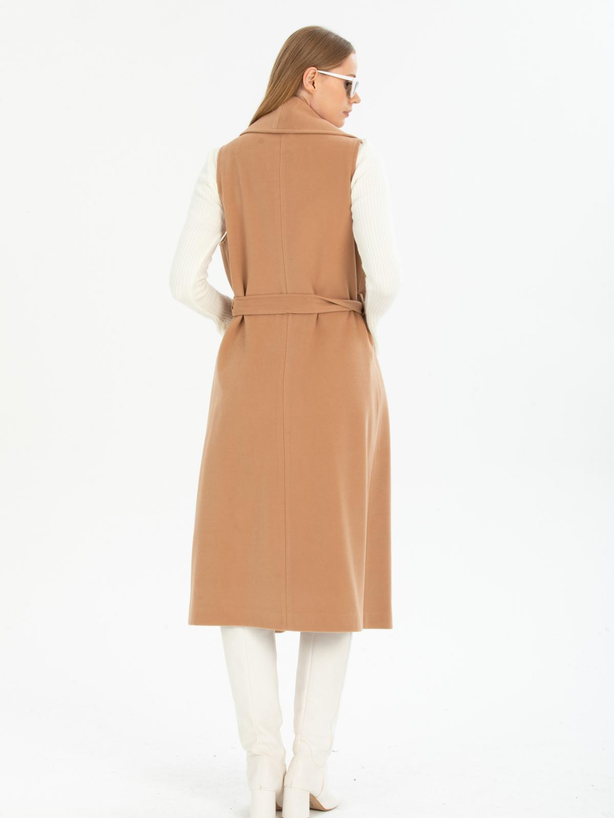 Women vest with belt wholesale Beige color 669506
