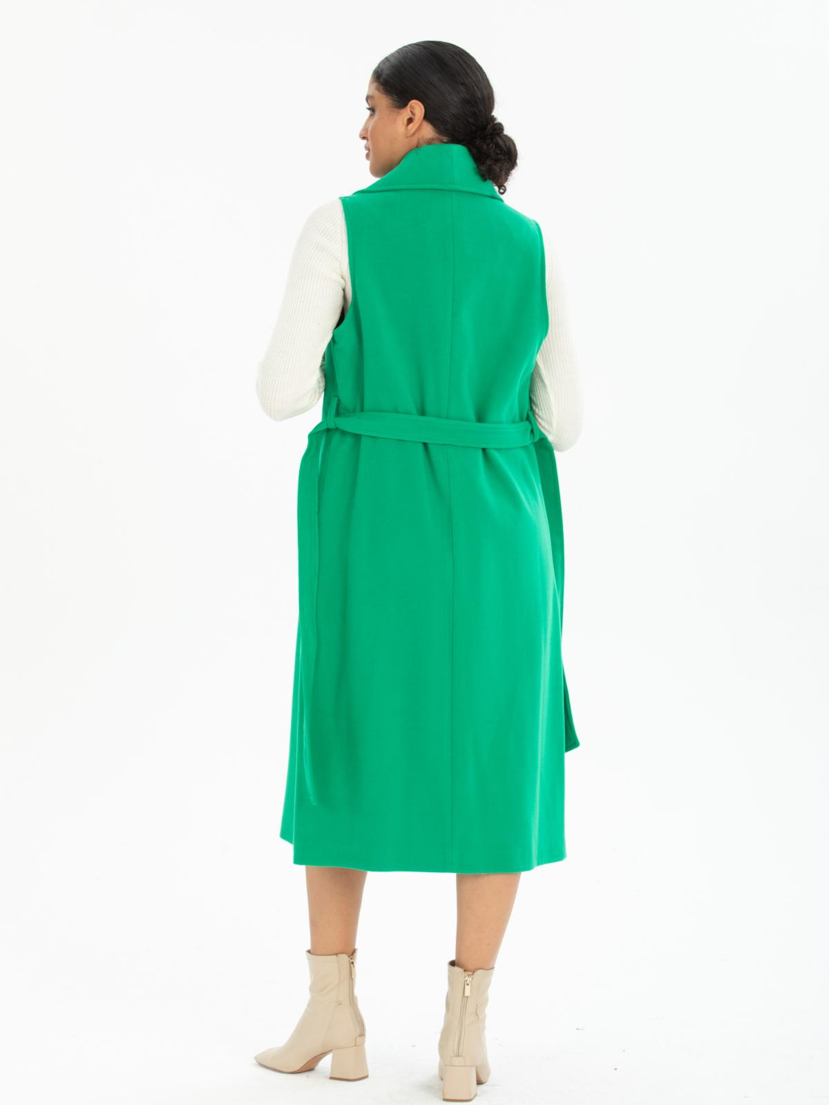 Women vest with belt wholesale Green color 669507