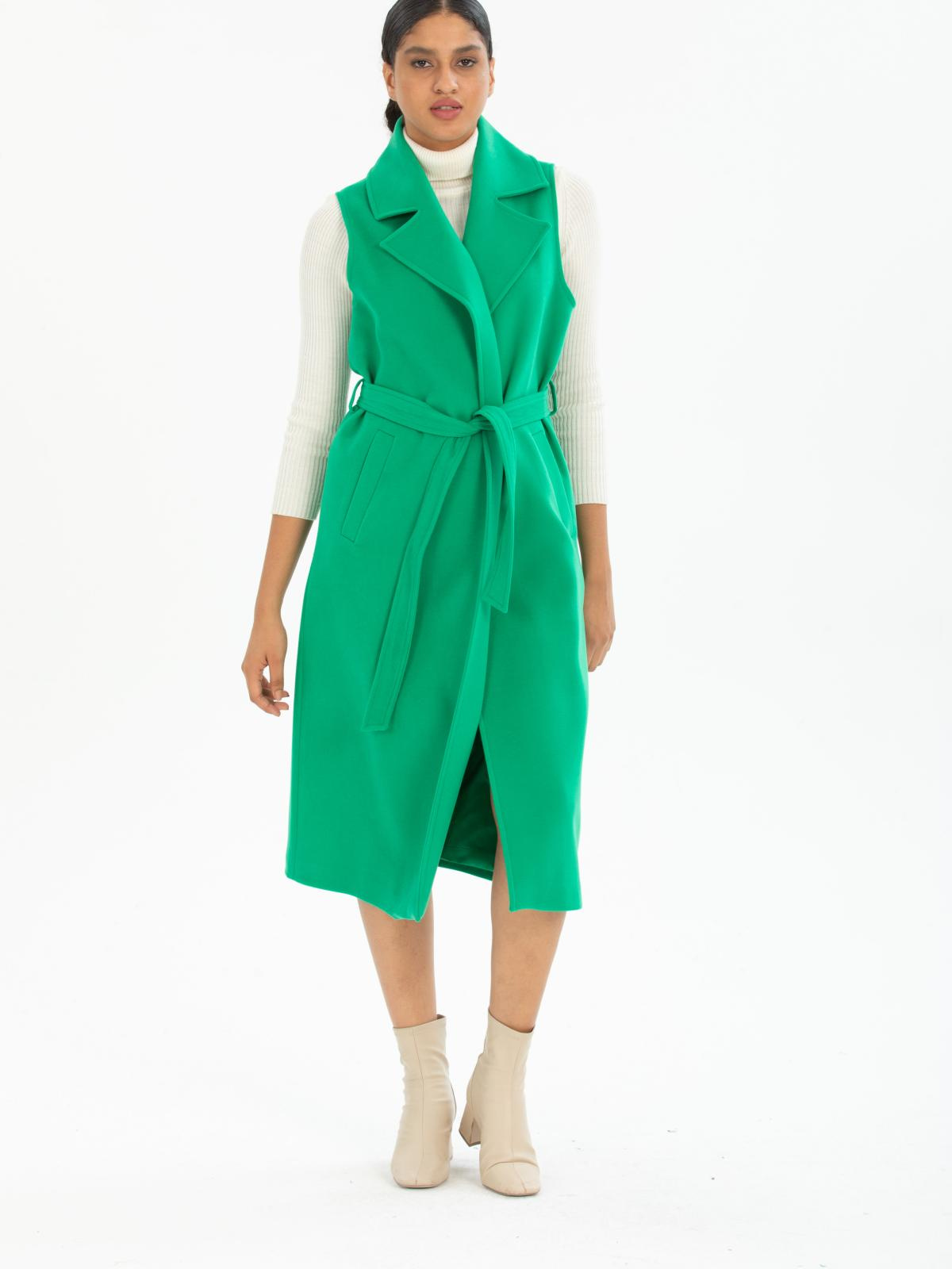Women vest with belt wholesale Green color 669507