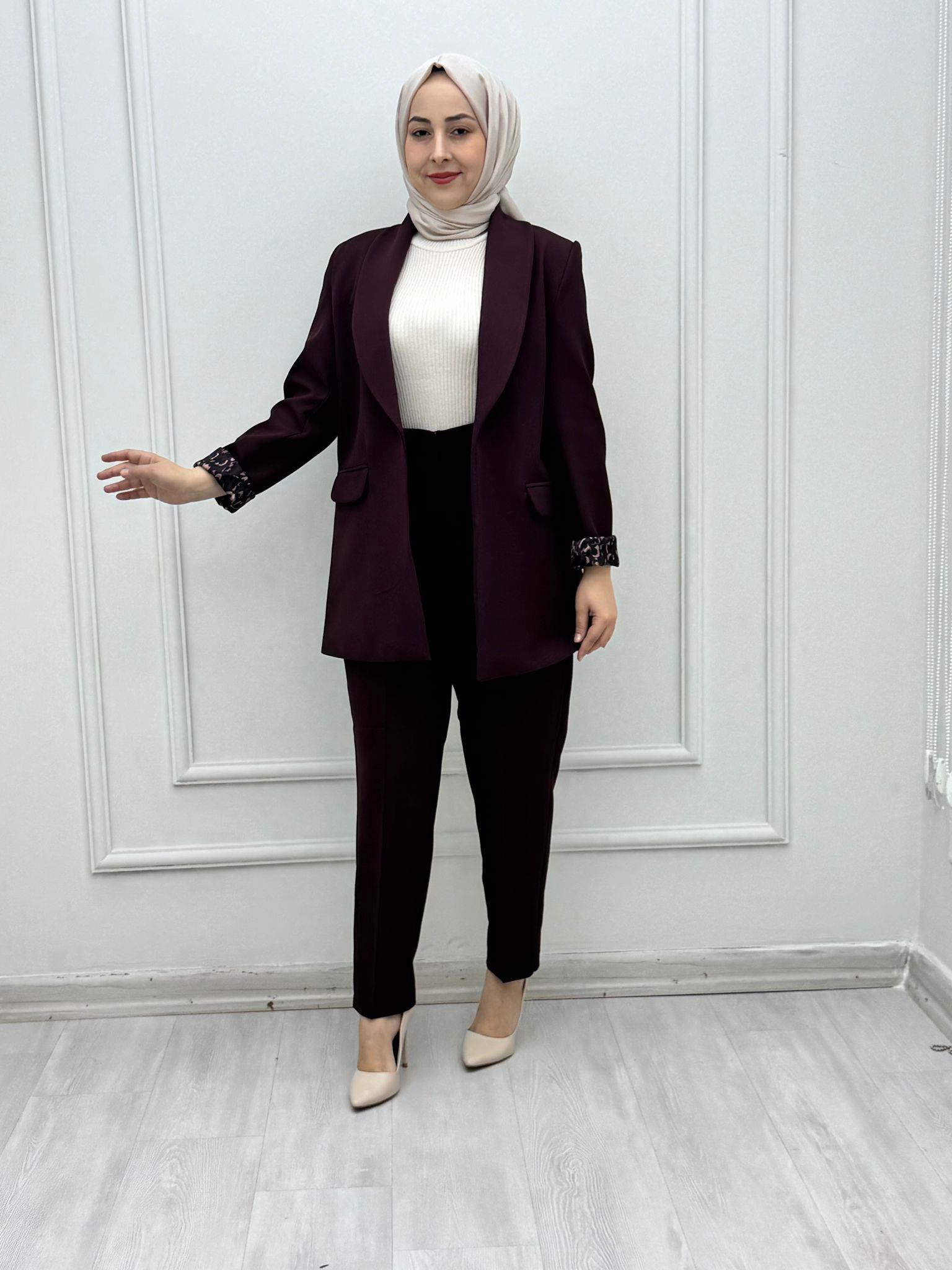 0022-Şal Yaka Takım-Mürdüm