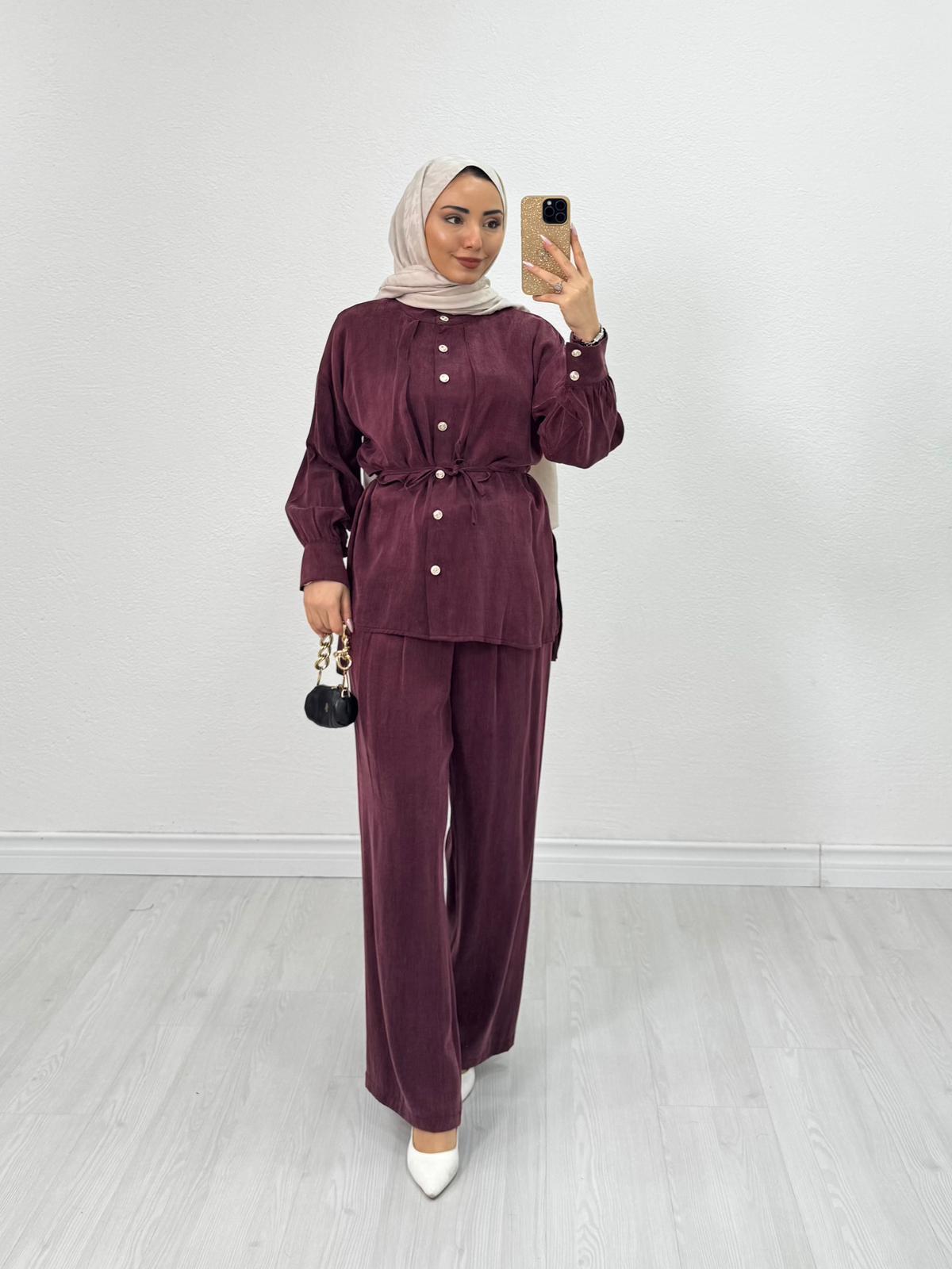 0355-Wiole Takım-Bordo