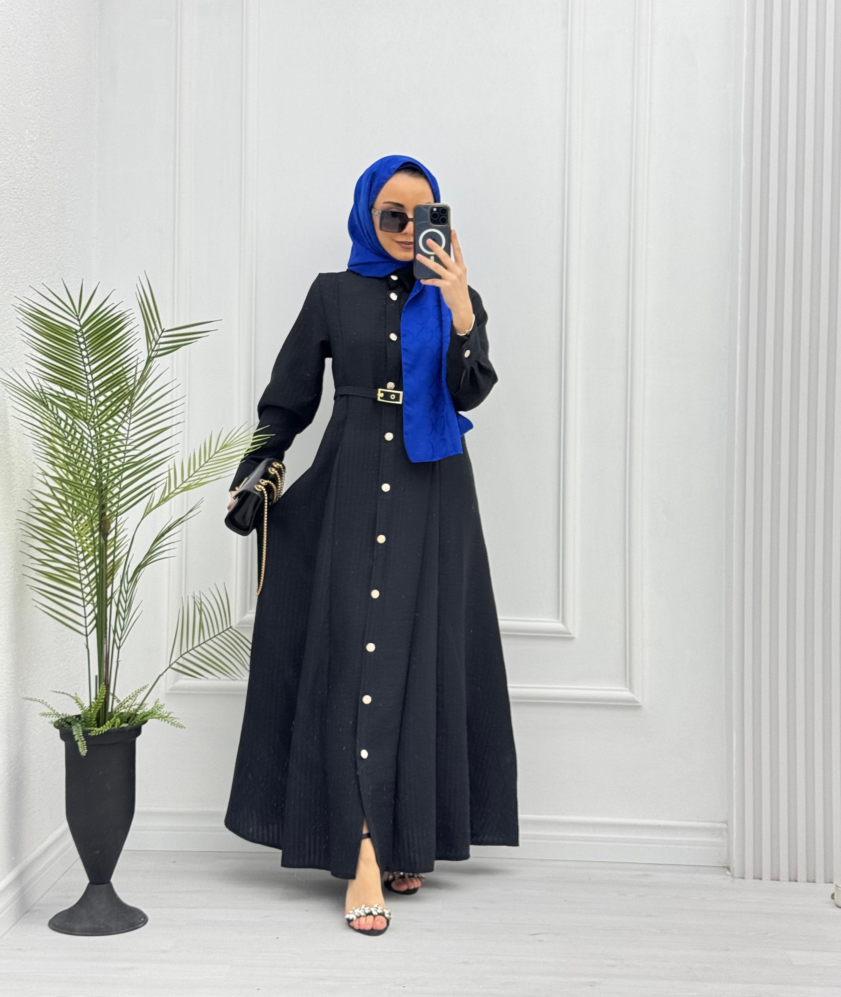 0513-Elegant Elbise-Siyah