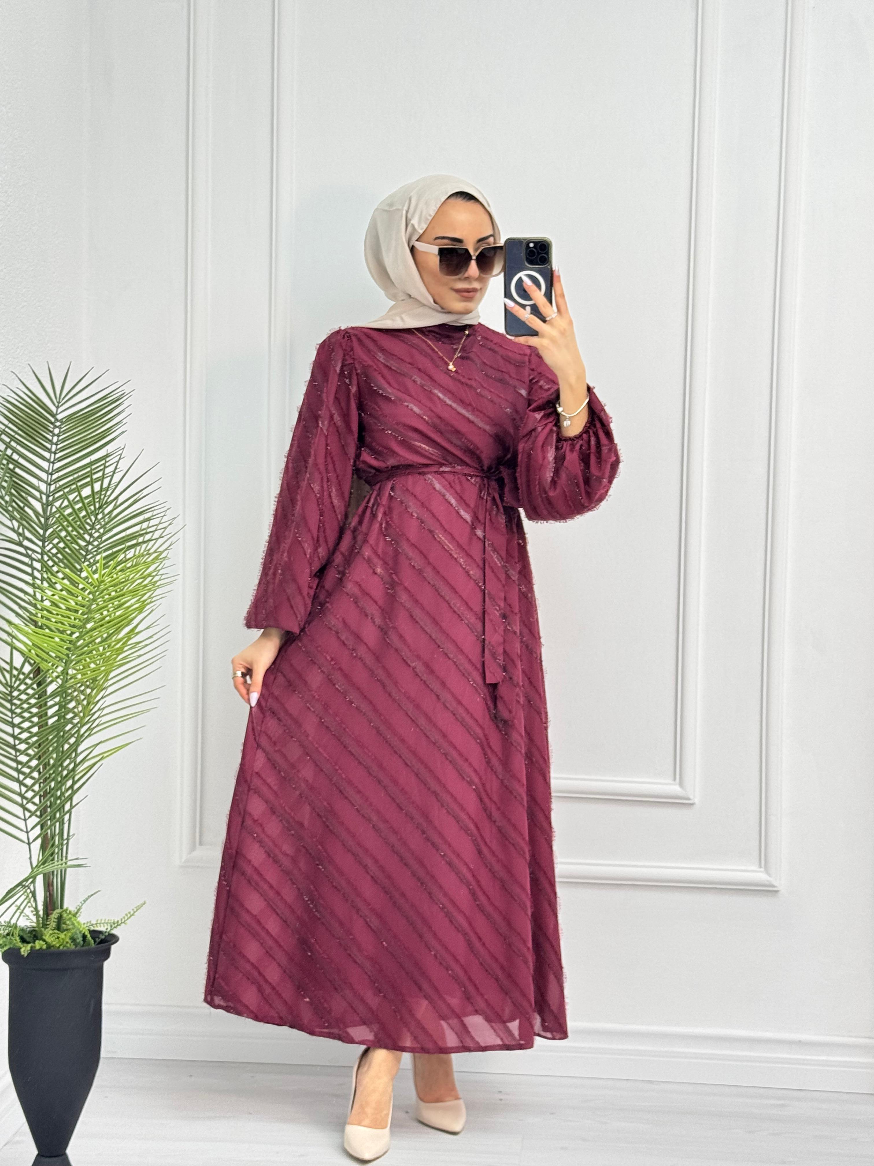 0984-Royal Elbise-Bordo