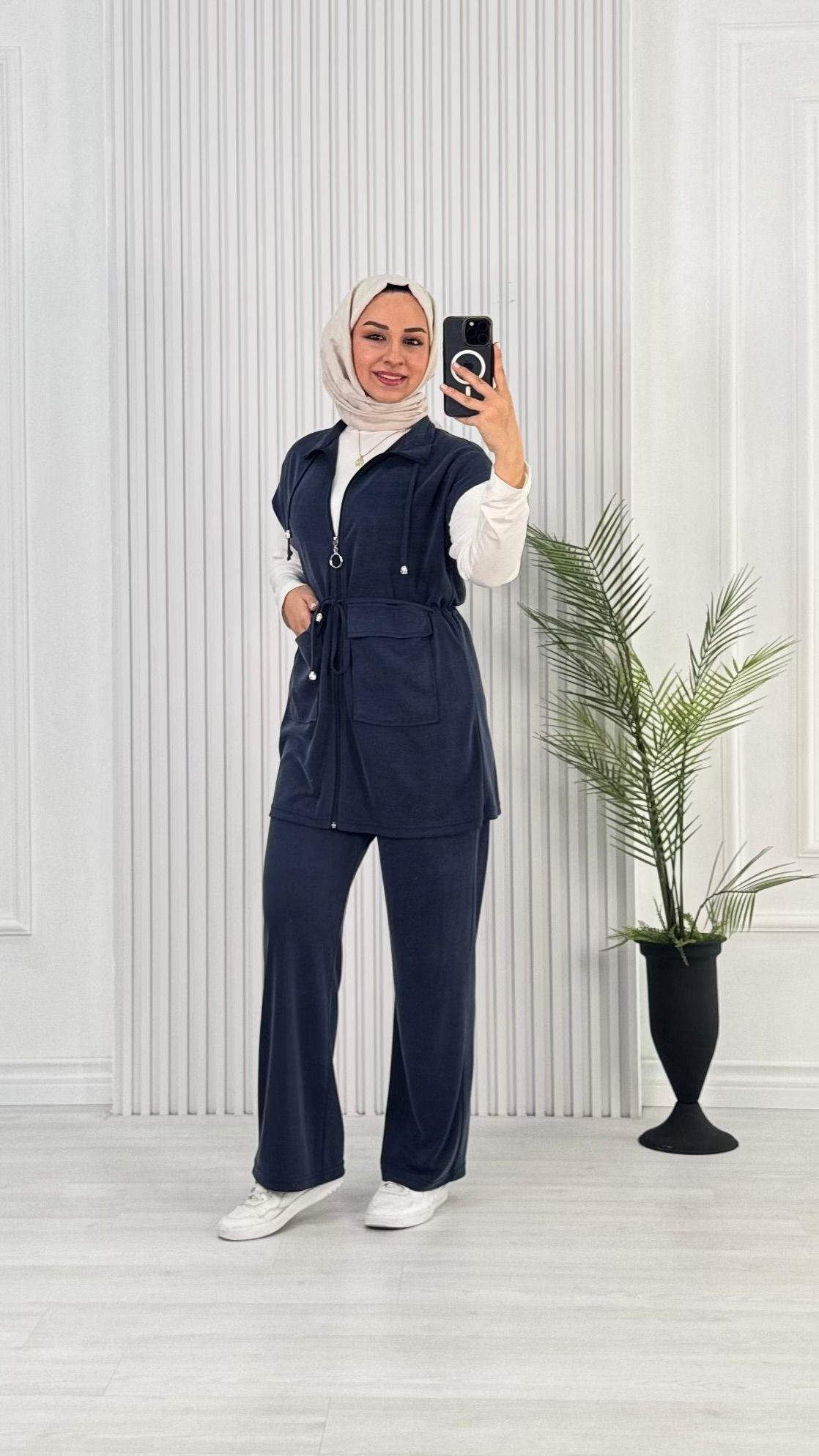 1053-Yelek Takım-Lacivert