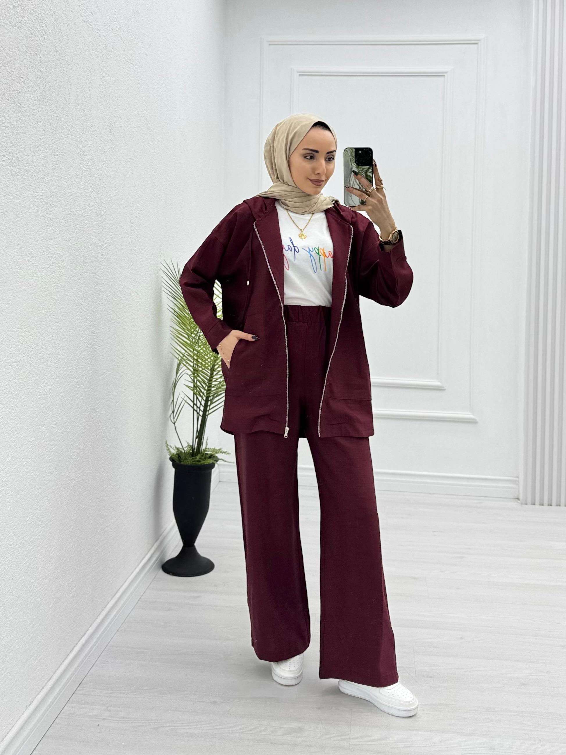 1065-Eşofman Takım-Bordo