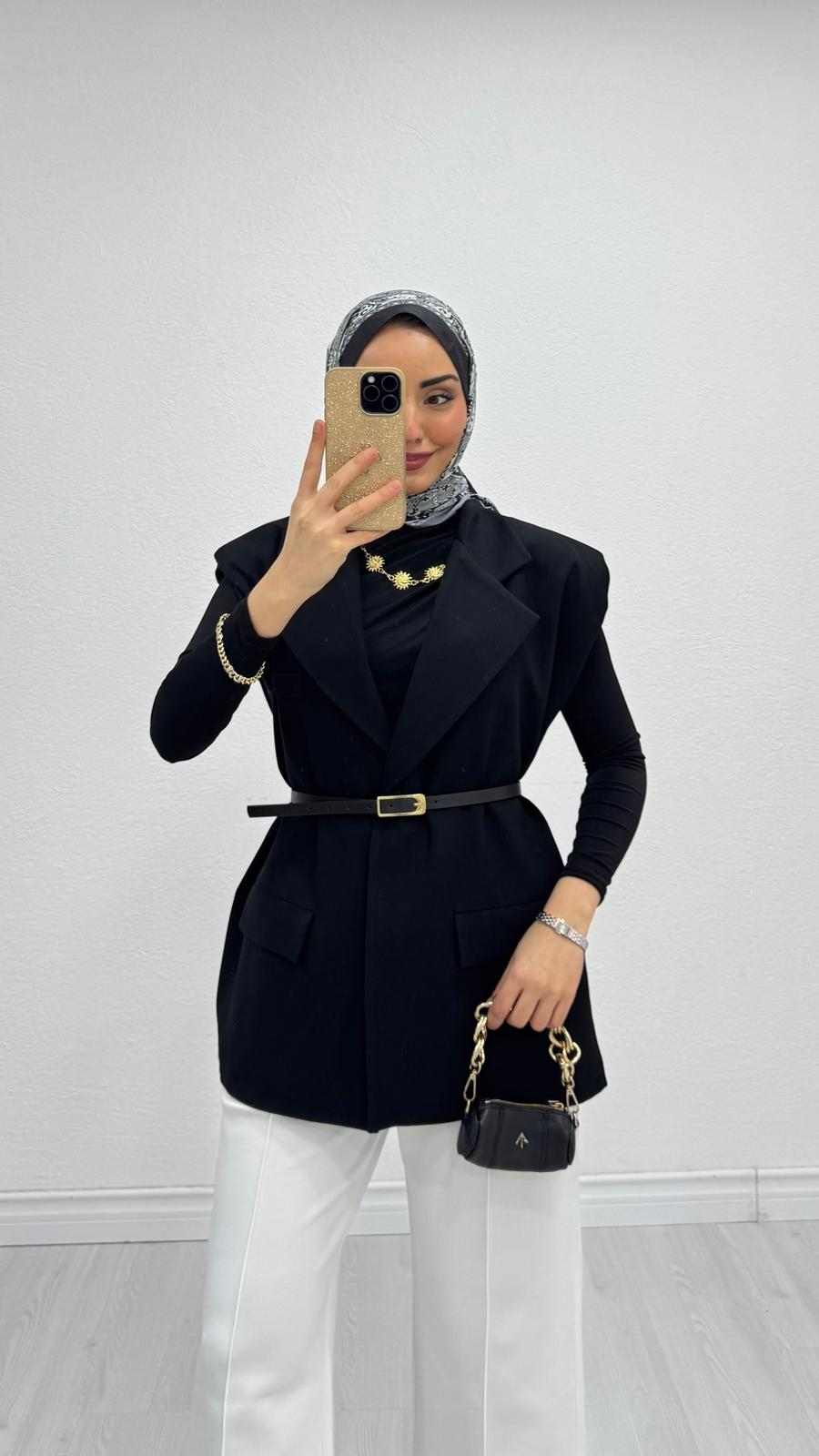 1287-Blazer Ceket-Siyah