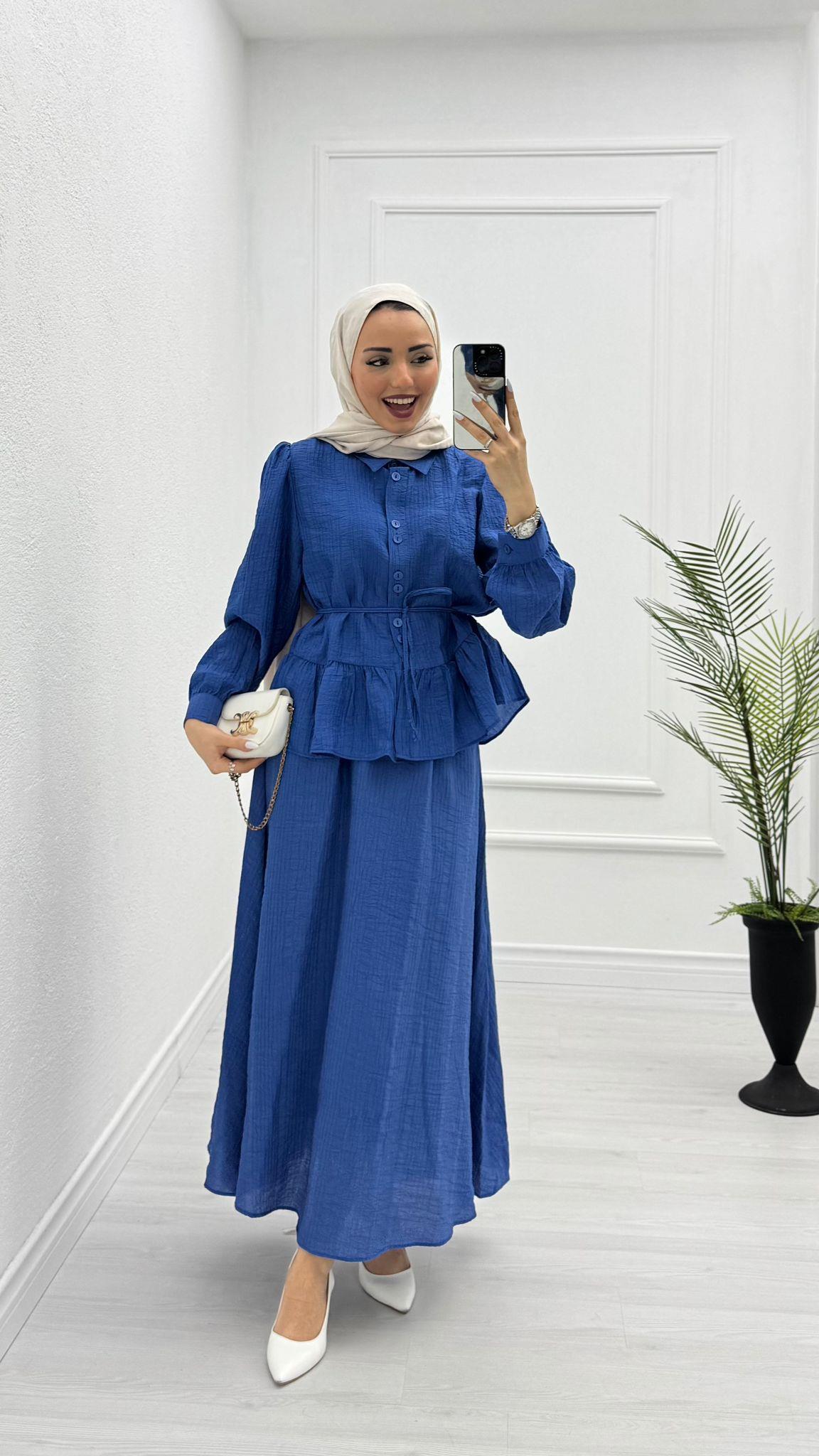 1433-Müslin Takım-Lacivert