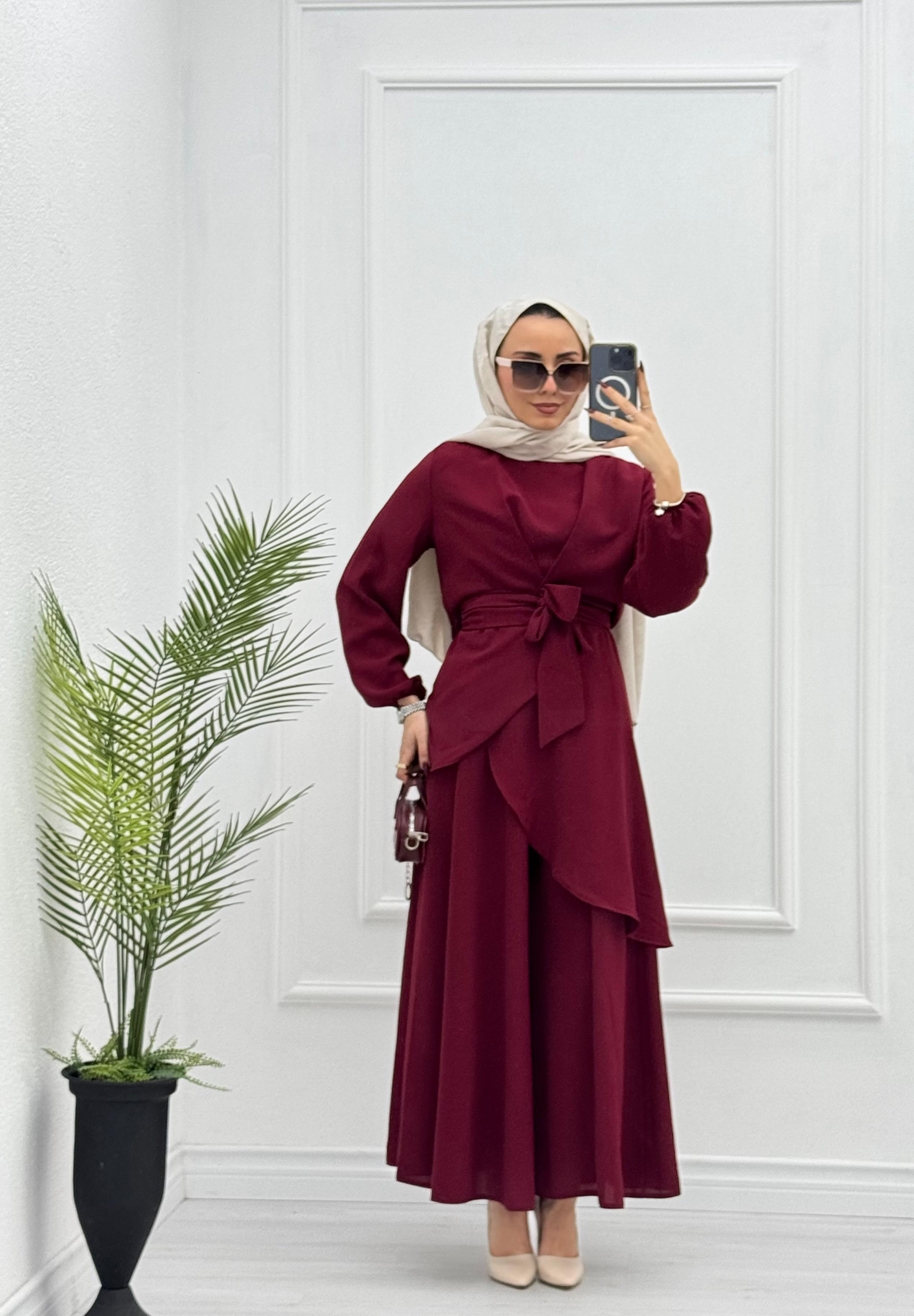 1623-Zarif Takım-Bordo