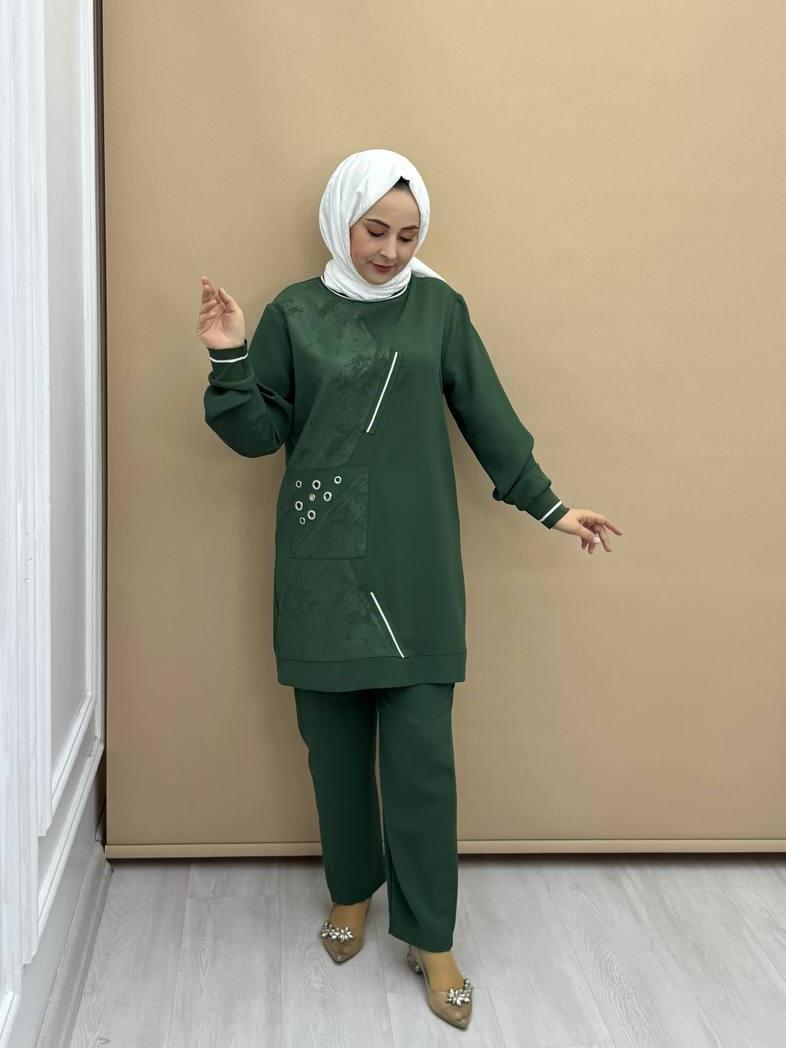 1625-Pantolon Takım-Yeşil