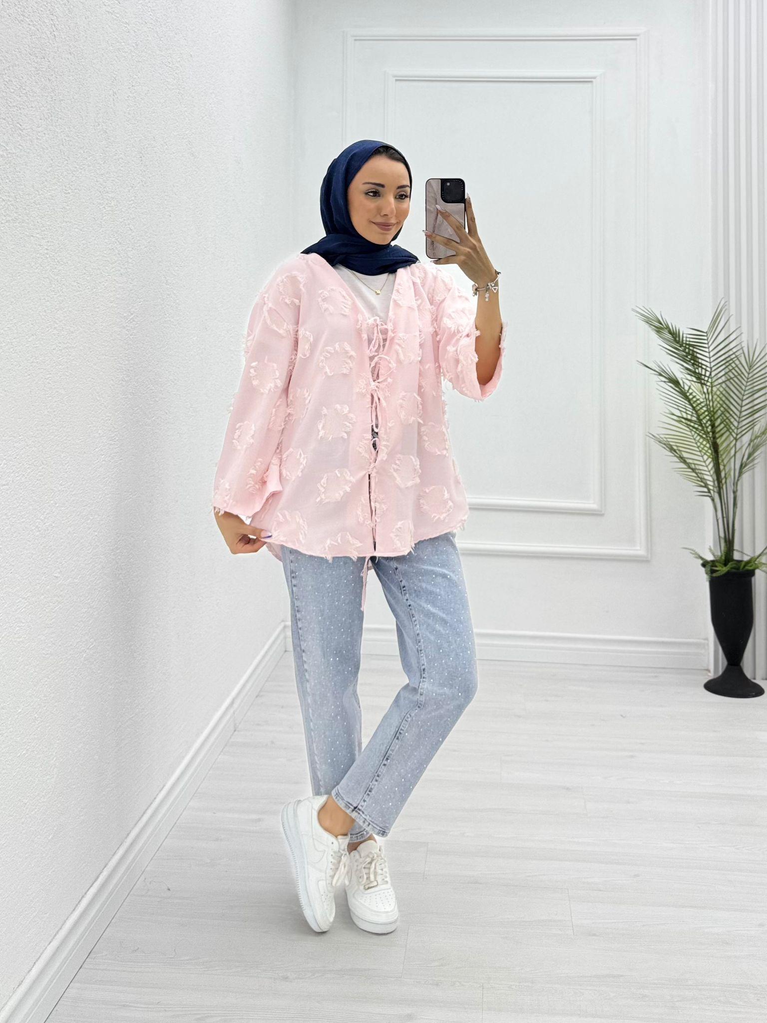 2199-Defne Kimono-Pembe