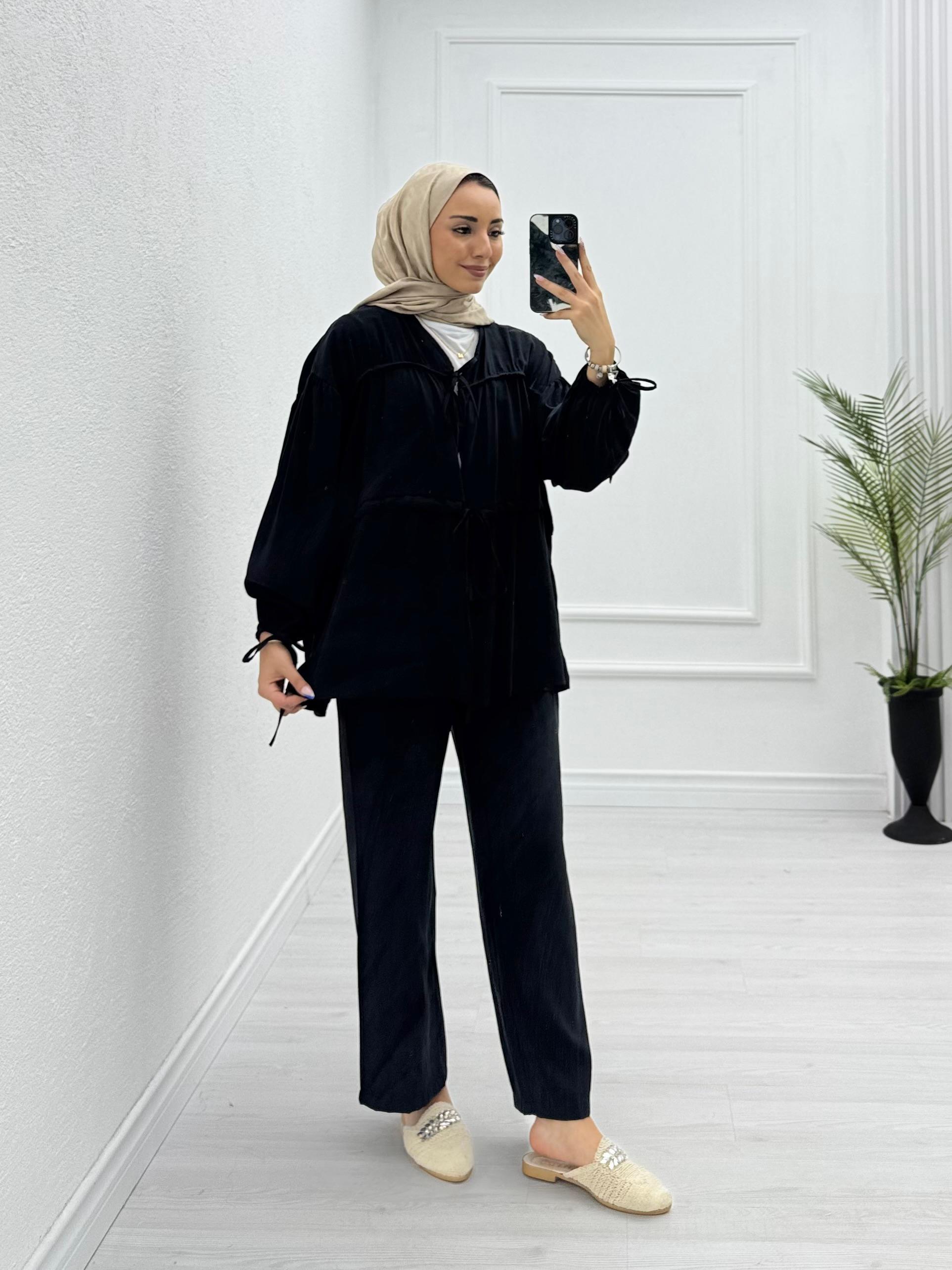 2444-Elsa Takım-Siyah
